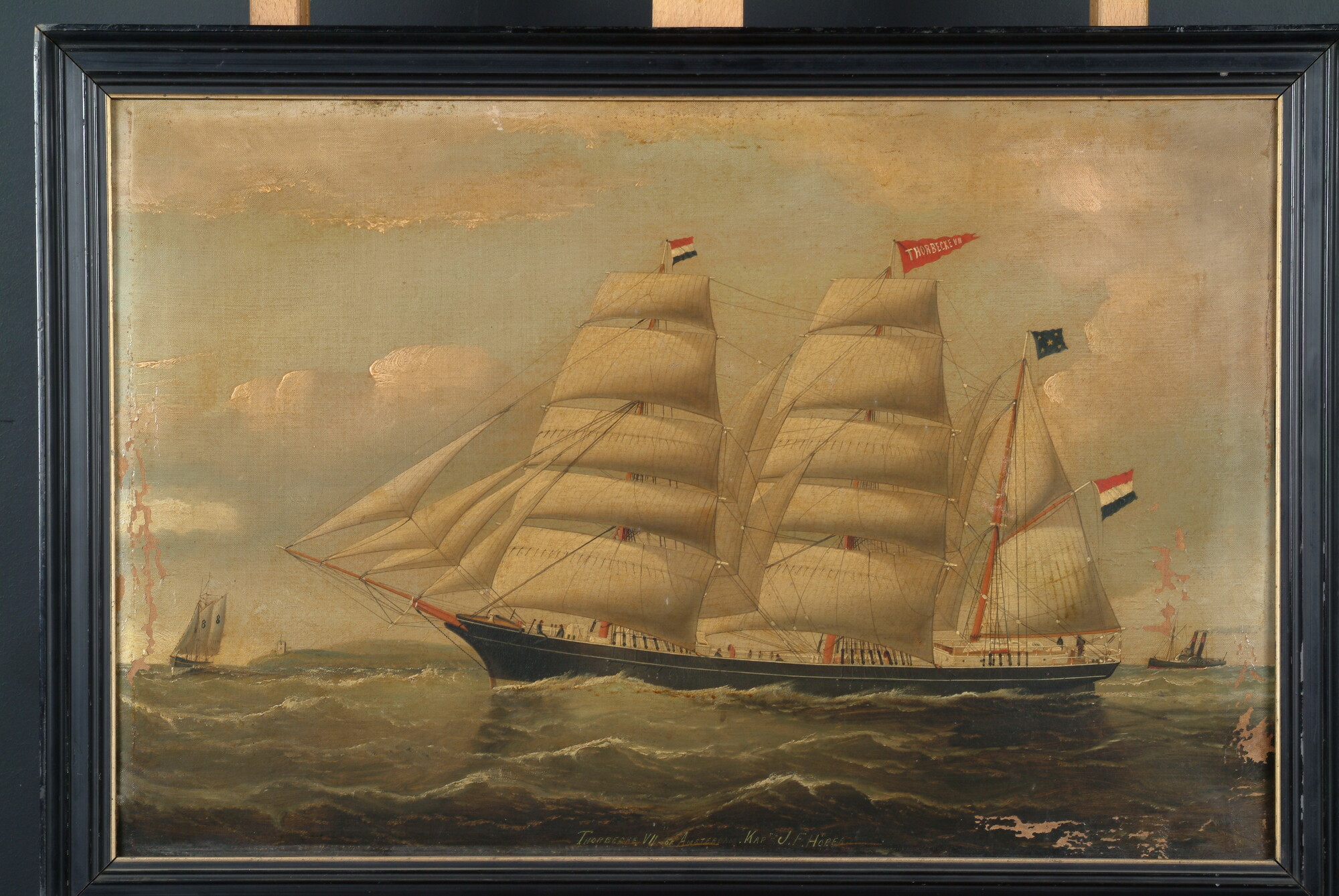 A.2557(01); Het clipperbarkschip Thorbecke VII; schilderij