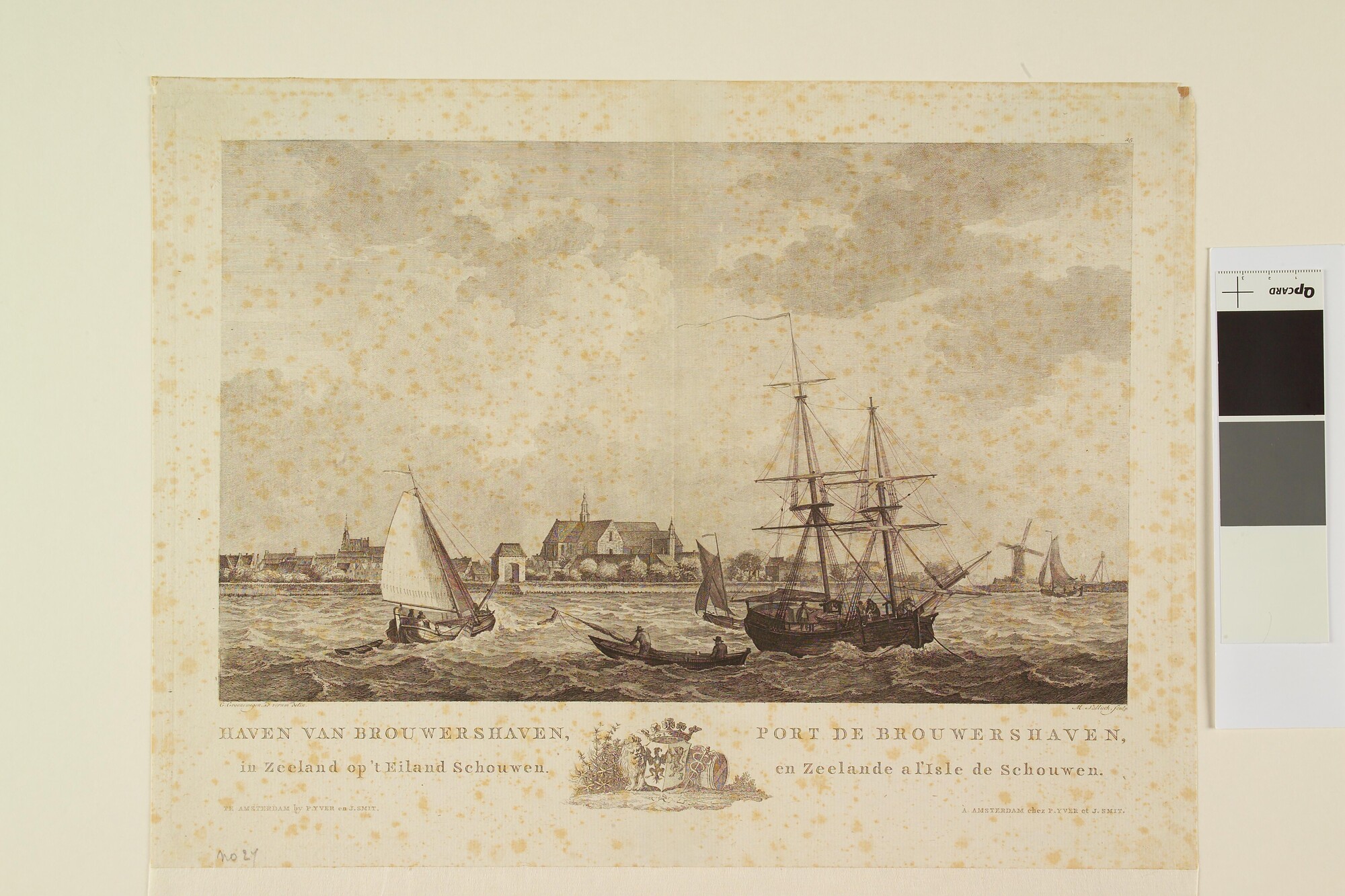 A.0149(0734); Haven van Brouwershaven, in Zeeland op "t Eiland Schouwen; prent