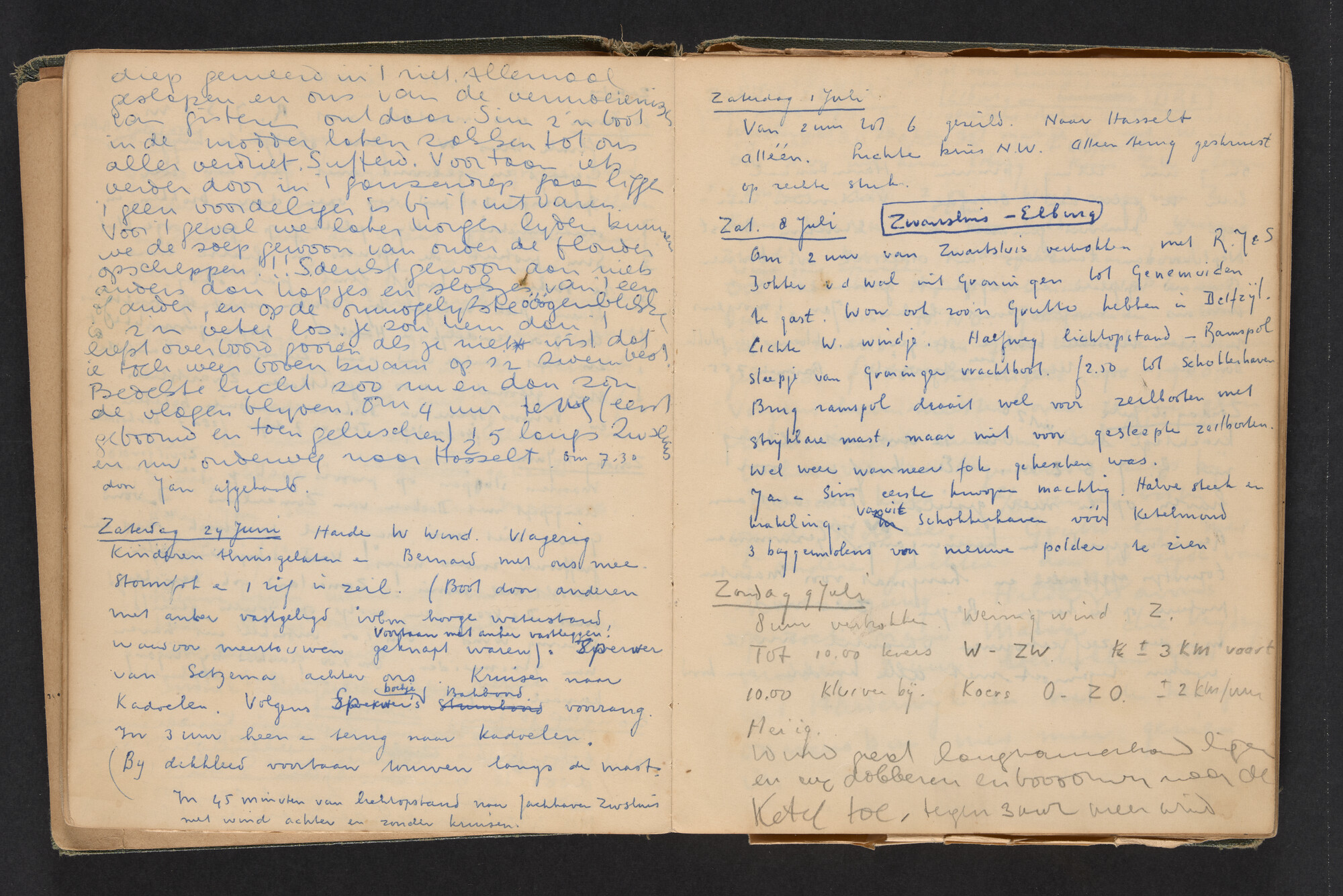 2017.0790; Logboek c.q. fotoalbum van reizen met zeeschouw Grutto in Nederland, 1949-1951; logboek