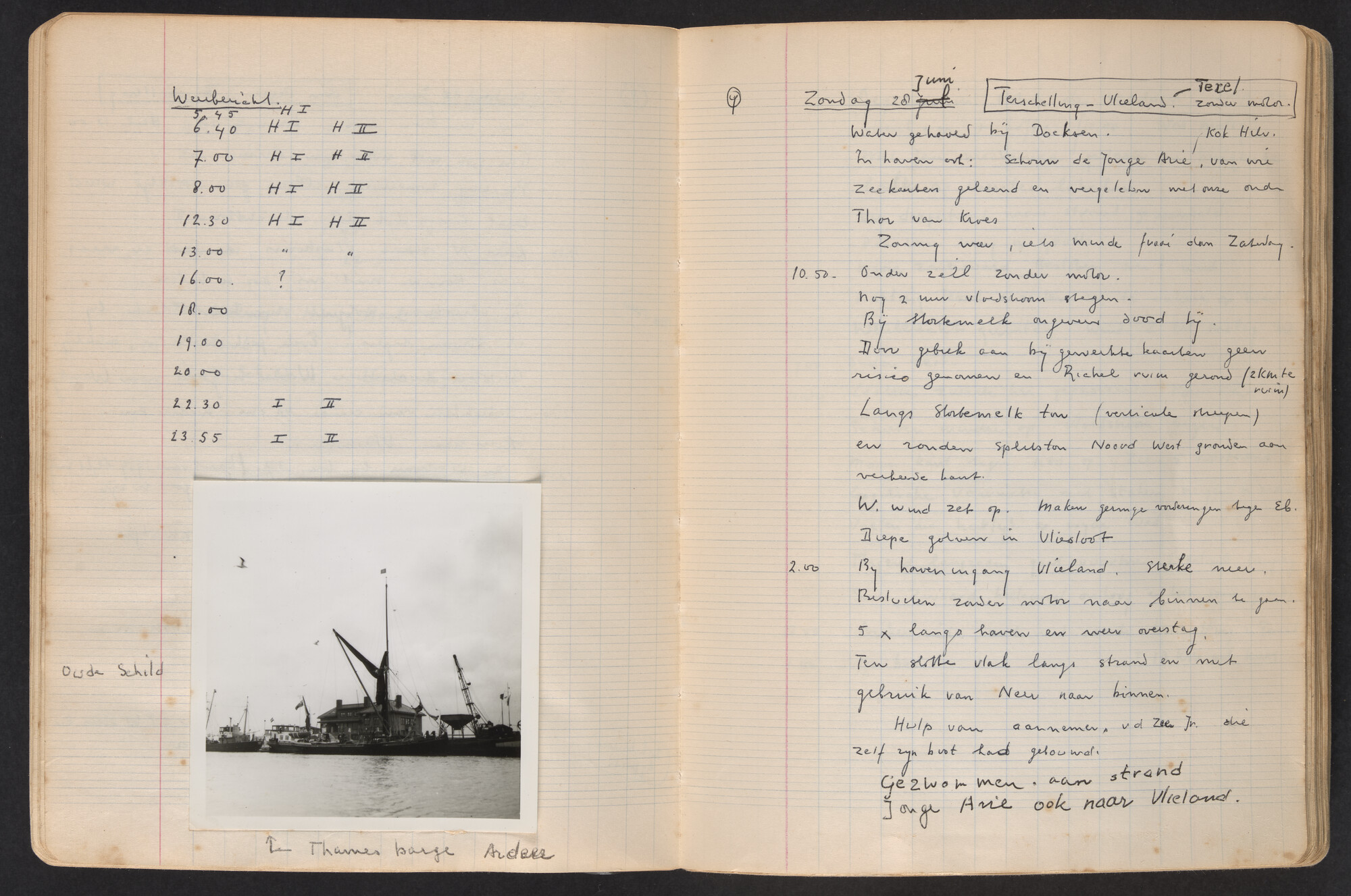 2017.0796; Logboek c.q. fotoalbum van o.a. reizen met zeeschouw Grutto in Nederland, 1963-1965; logboek
