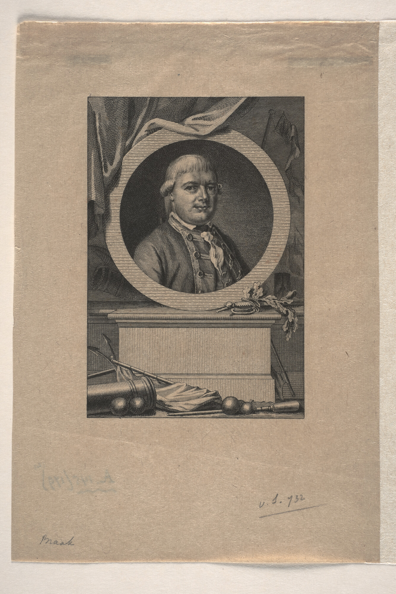 A.0145(179)4 [nr 0001]; Portret van A. Braak (proefdruk); prent