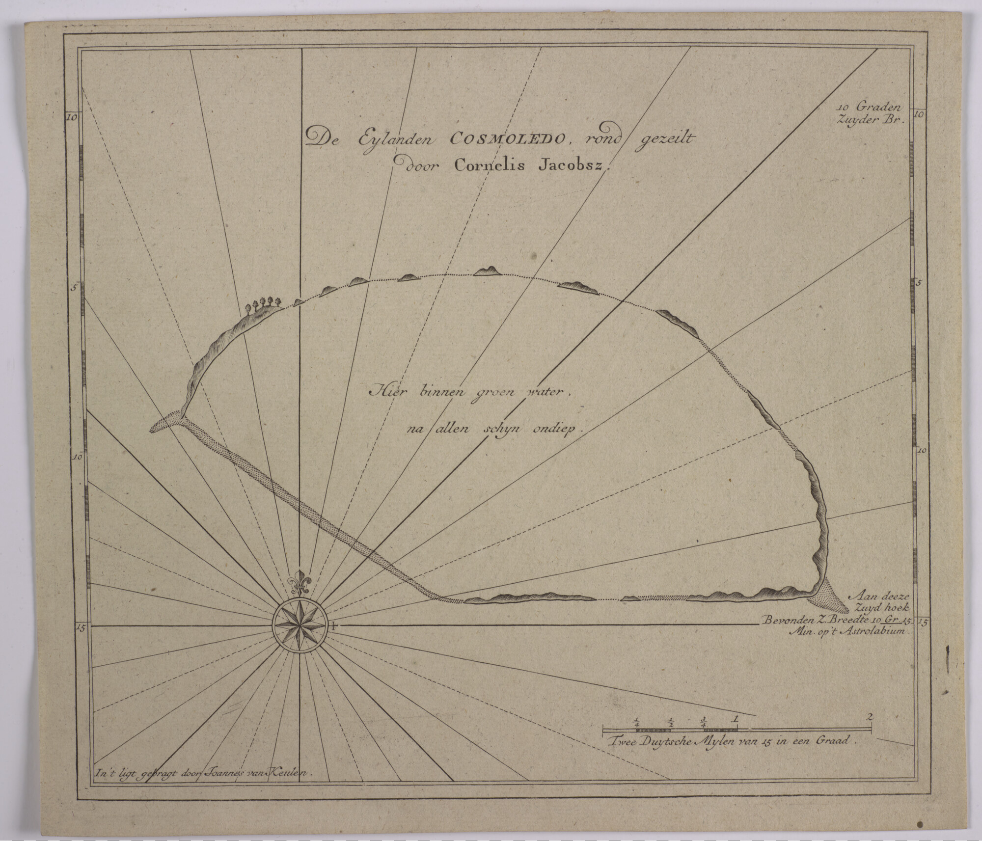 S.0966(09); Detailkaart van de atol Cosmoledo in de Seychellen; kaart