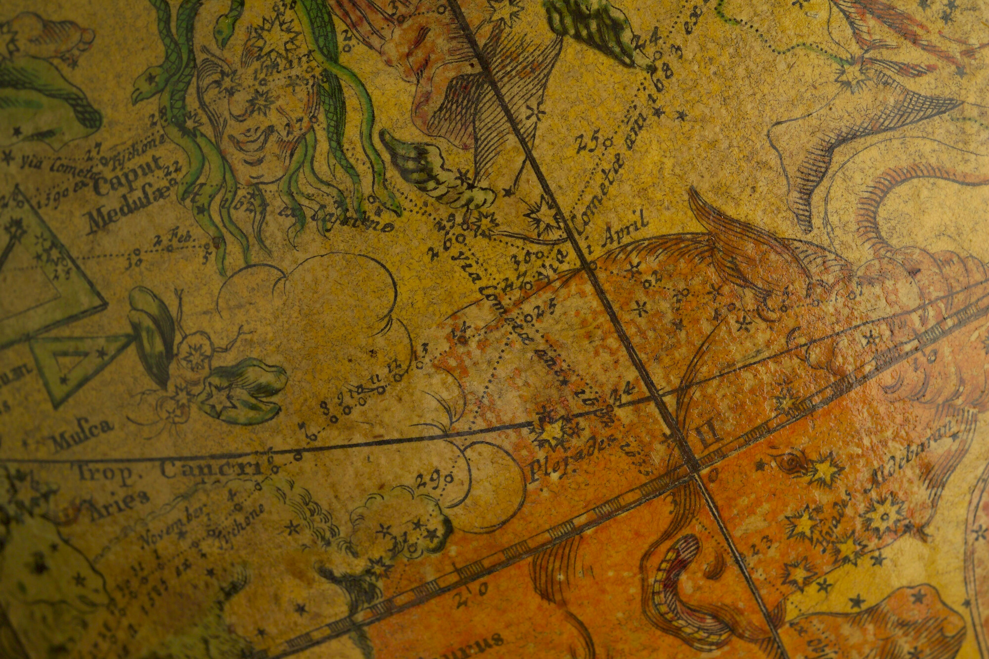 A.1470(02); Hemelglobe van 32 cm. in doorsnede door Johann Gabriel Doppelmayer, 1728; globe
