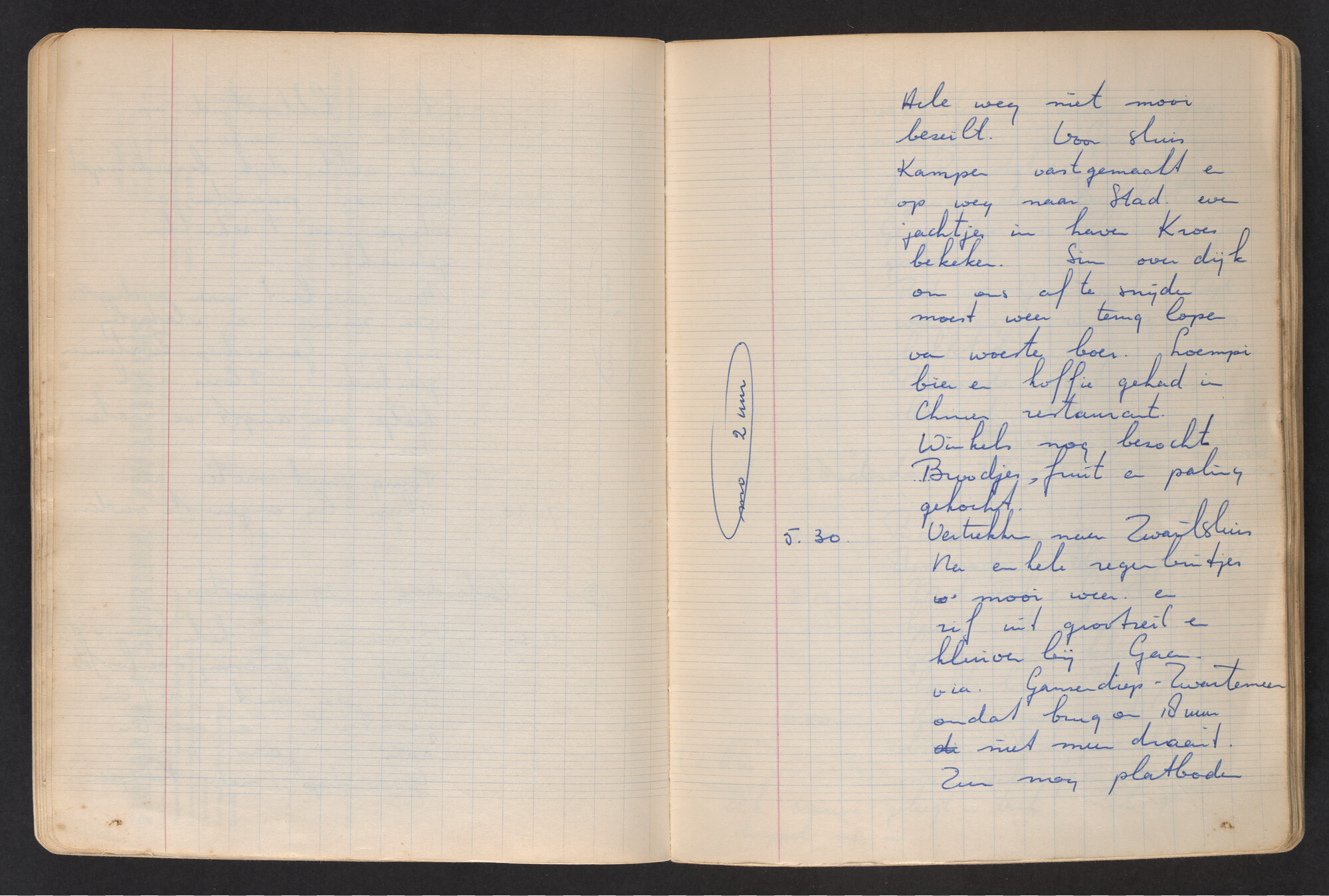 2017.0796; Logboek c.q. fotoalbum van o.a. reizen met zeeschouw Grutto in Nederland, 1963-1965; logboek