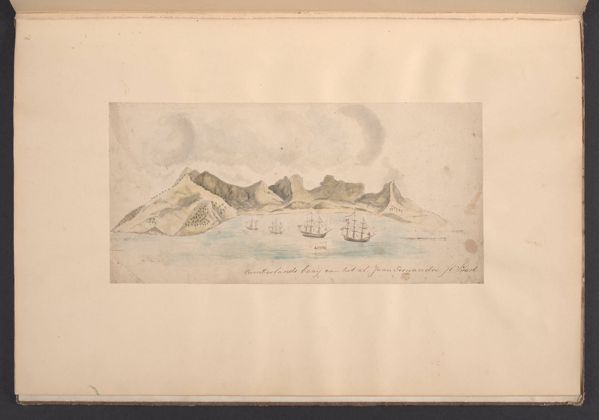 S.1277(09)53; Album met tekeningen van Dirk Muller, Jacob Swart en W. Stort; album
