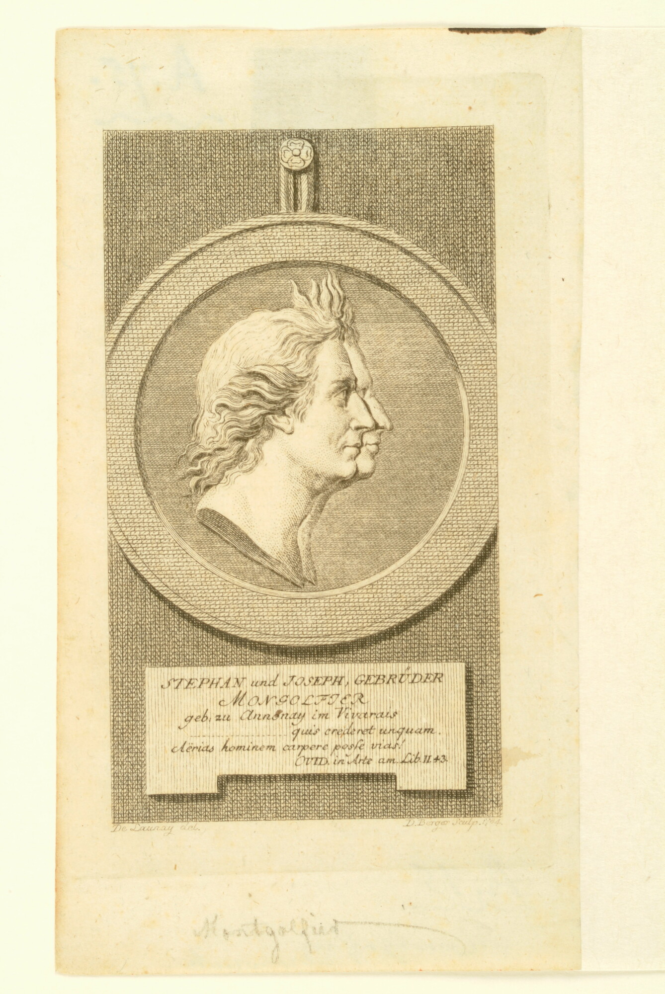 A.0075(163); Portret van de gebroeders Stephan en Joseph Mongolfier; prent