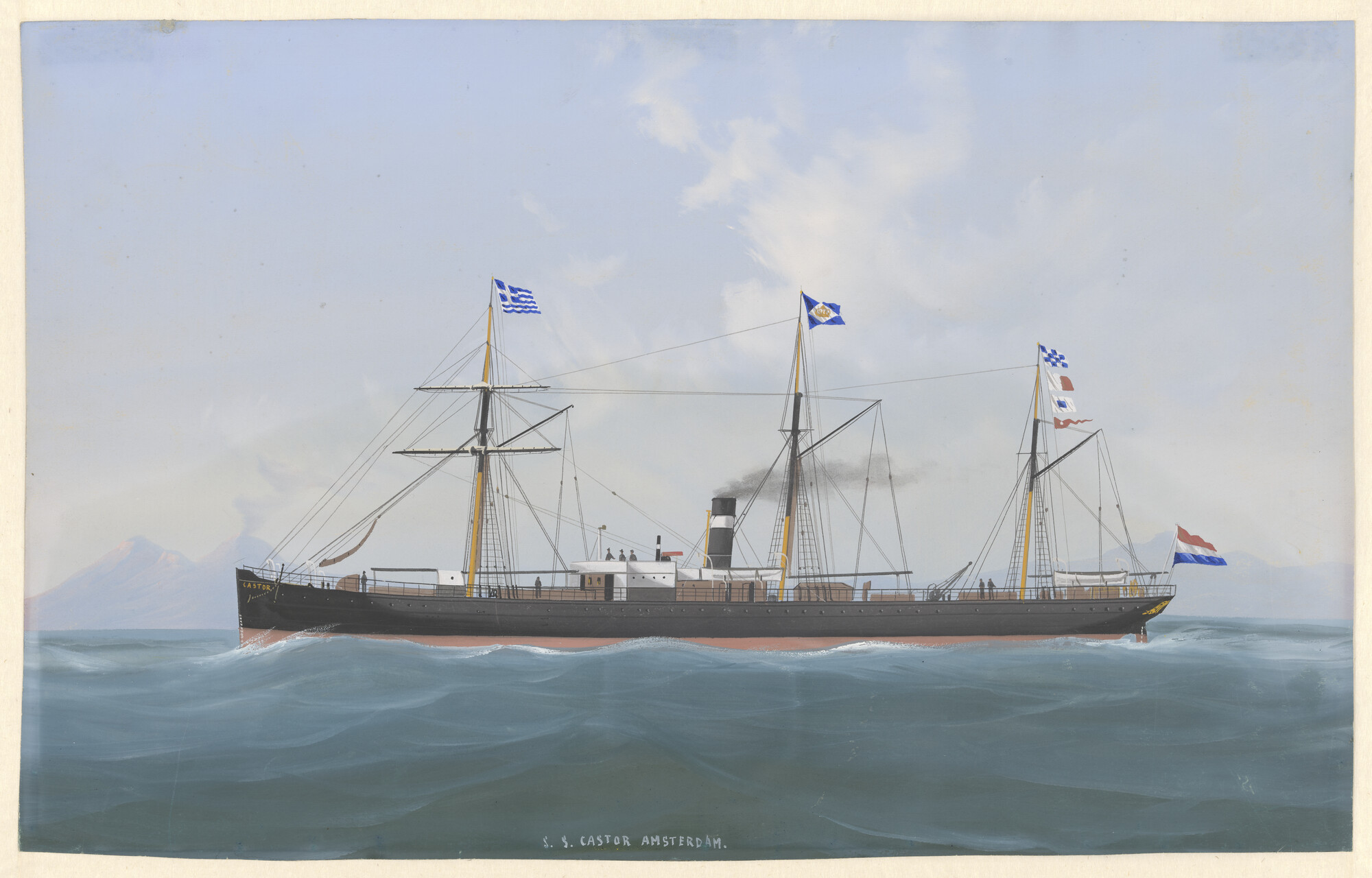 S.1085; Het schroefstoomschip ss. 'Castor'; tekening