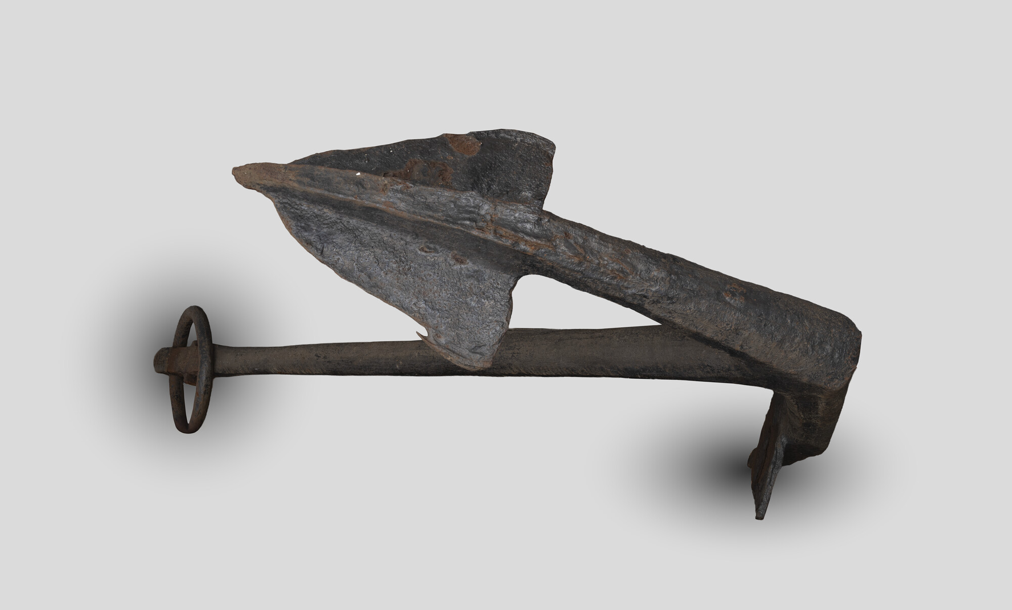 S.1144 a; IJzeren scheepsanker met houten stok; anker (scheepsuitrusting)
