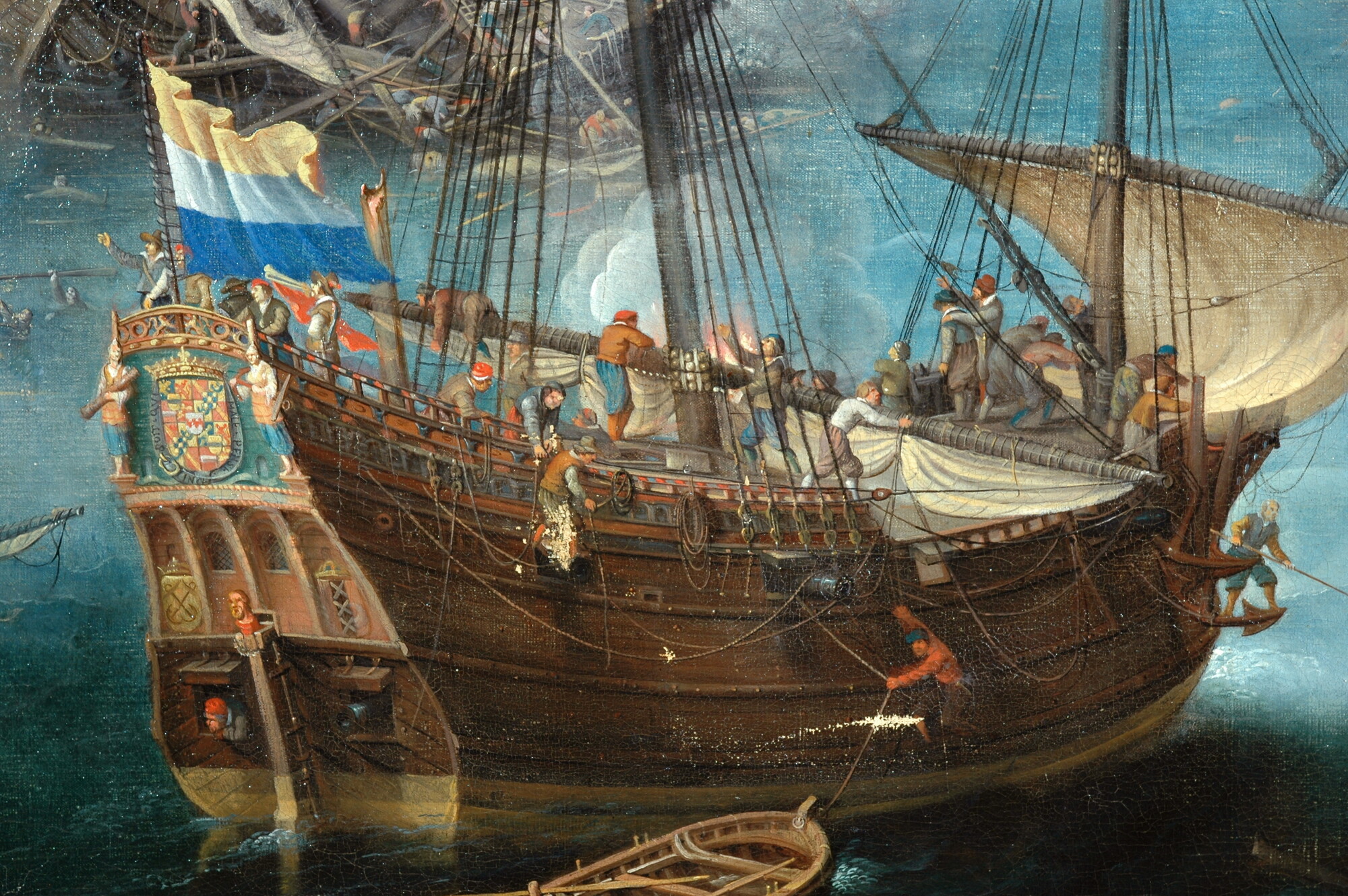 A.0724; De zeeslag bij Gibraltar, 25 april 1607; schilderij