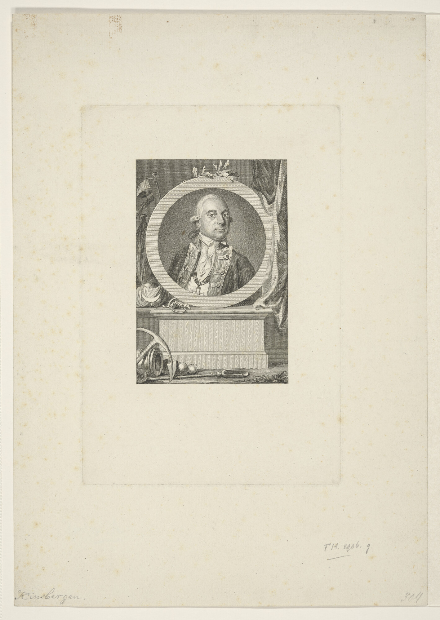 A.0145(179)2; Portret van kapitein-ter-zee Jan Hendrik Ridder van Kinsbergen; prent
