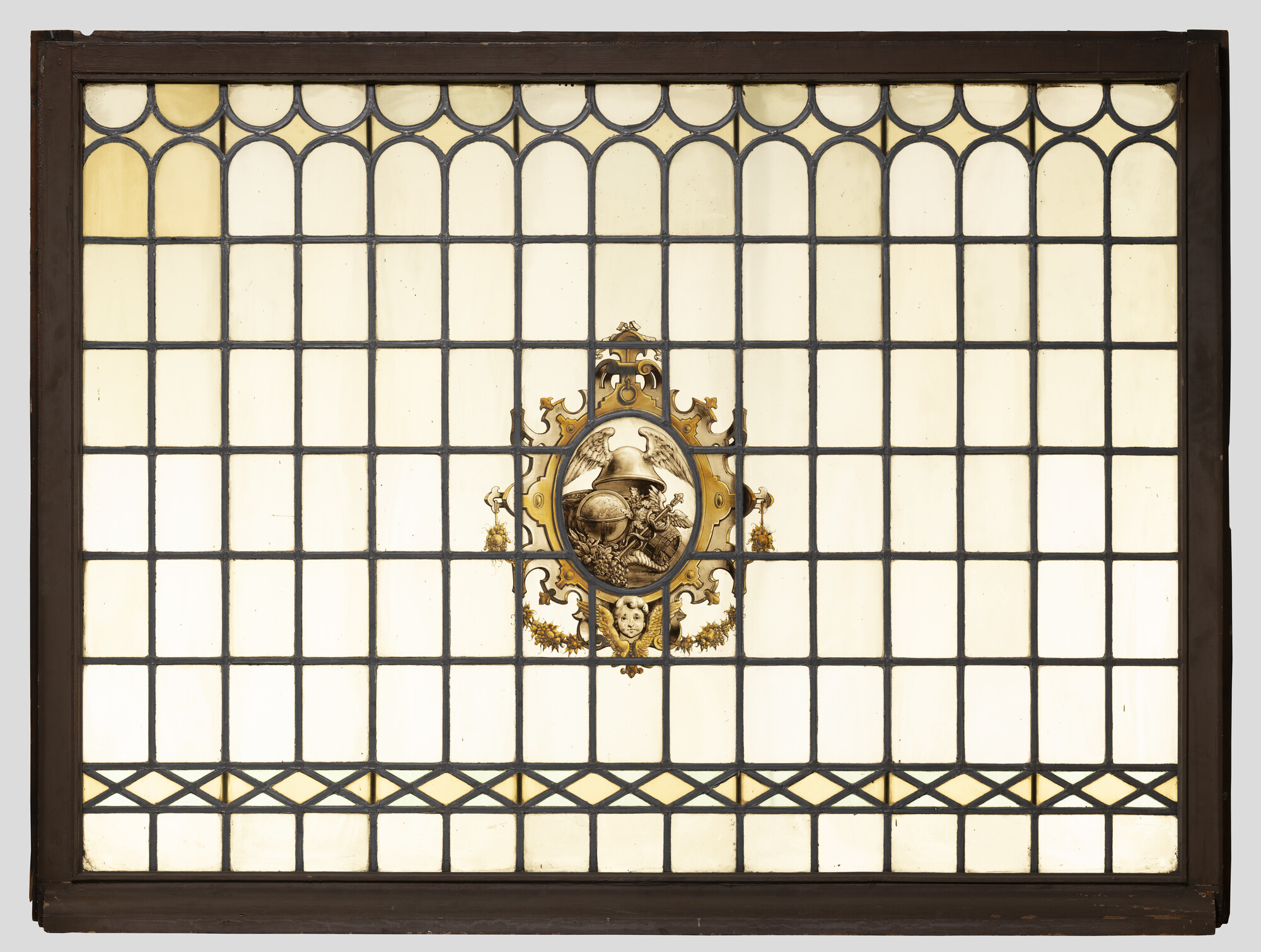1995.1121; Glas-in-lood raam met twee zijpanelen; raam