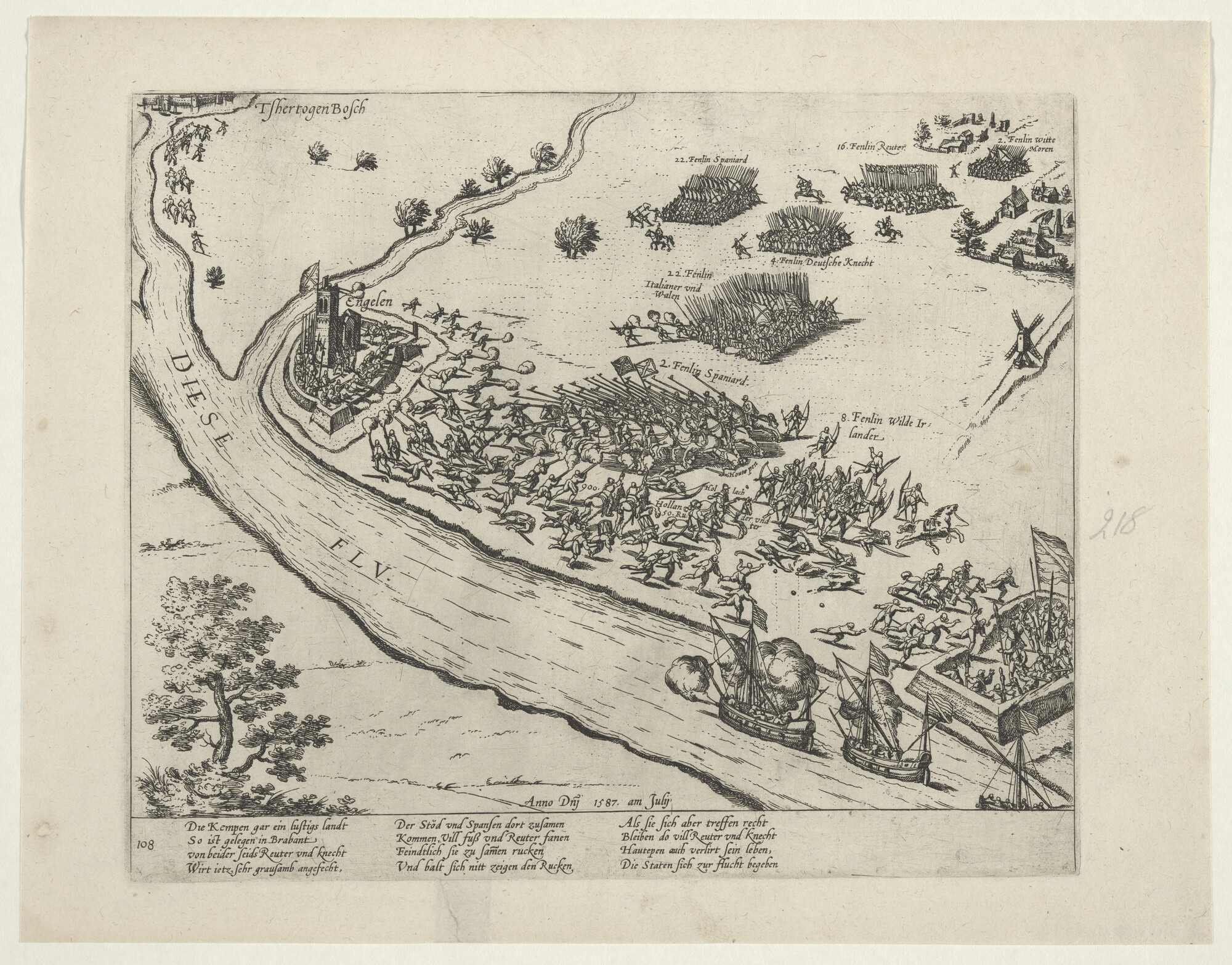 A.0145(027)279; Schermutseling in de Kempen bij Engelen, juli 1587; prent