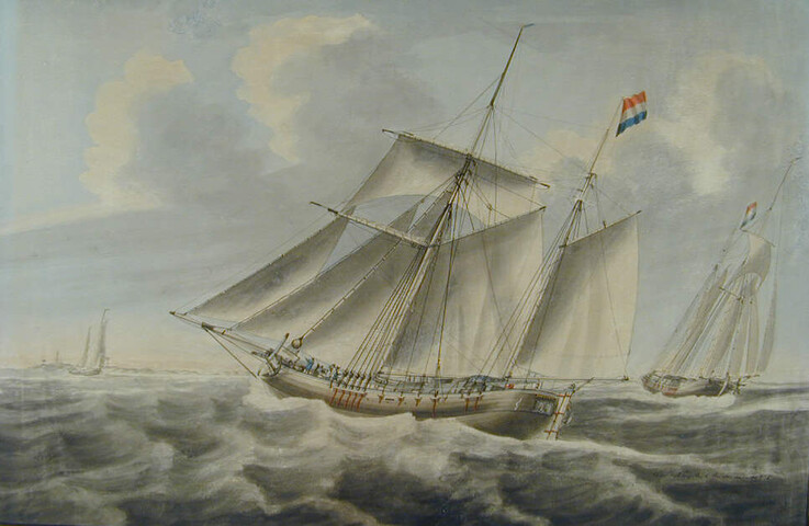 S.5594; Het kofschip 'Neptunus'; tekening
