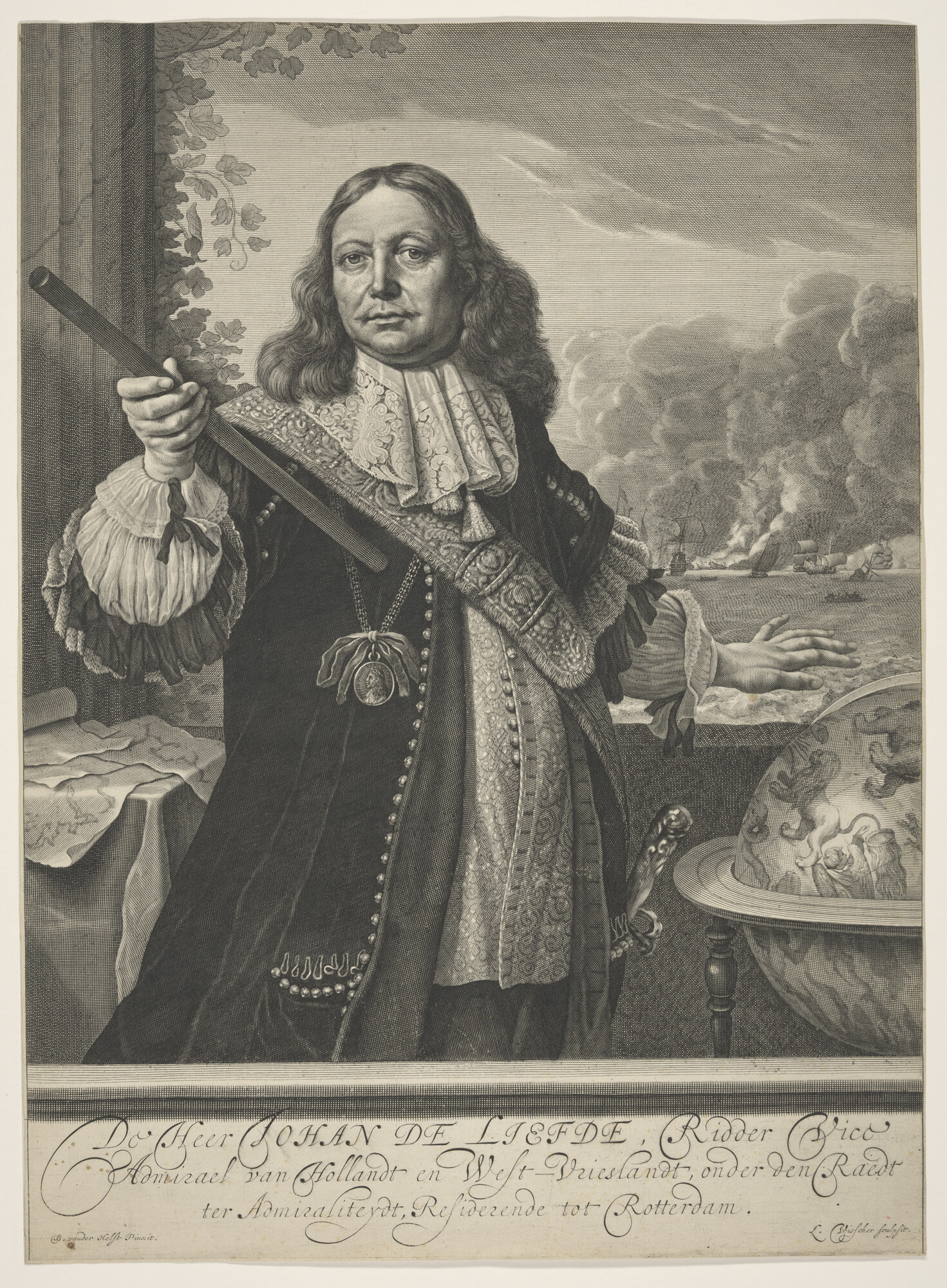 A.1941(03); Portret van Vice-Admiraal Johan de Liefde; prent