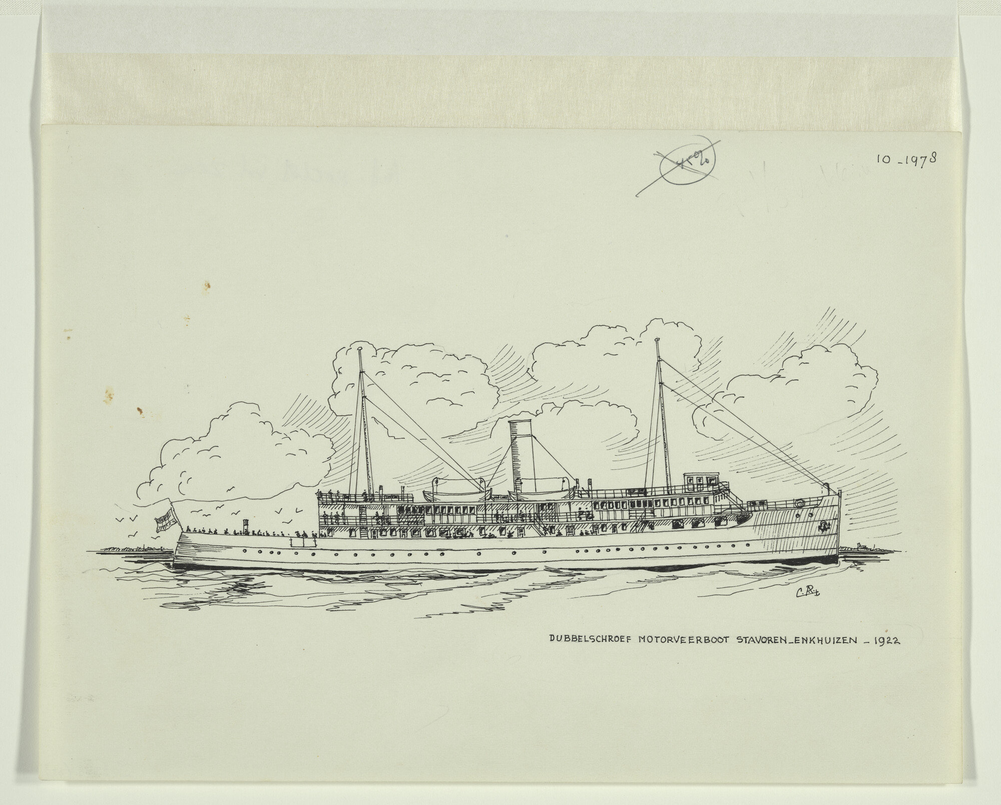 S.5306(02); Vignet bij een artikel in het Maritiem Journaal, jaargang 1978; tekening