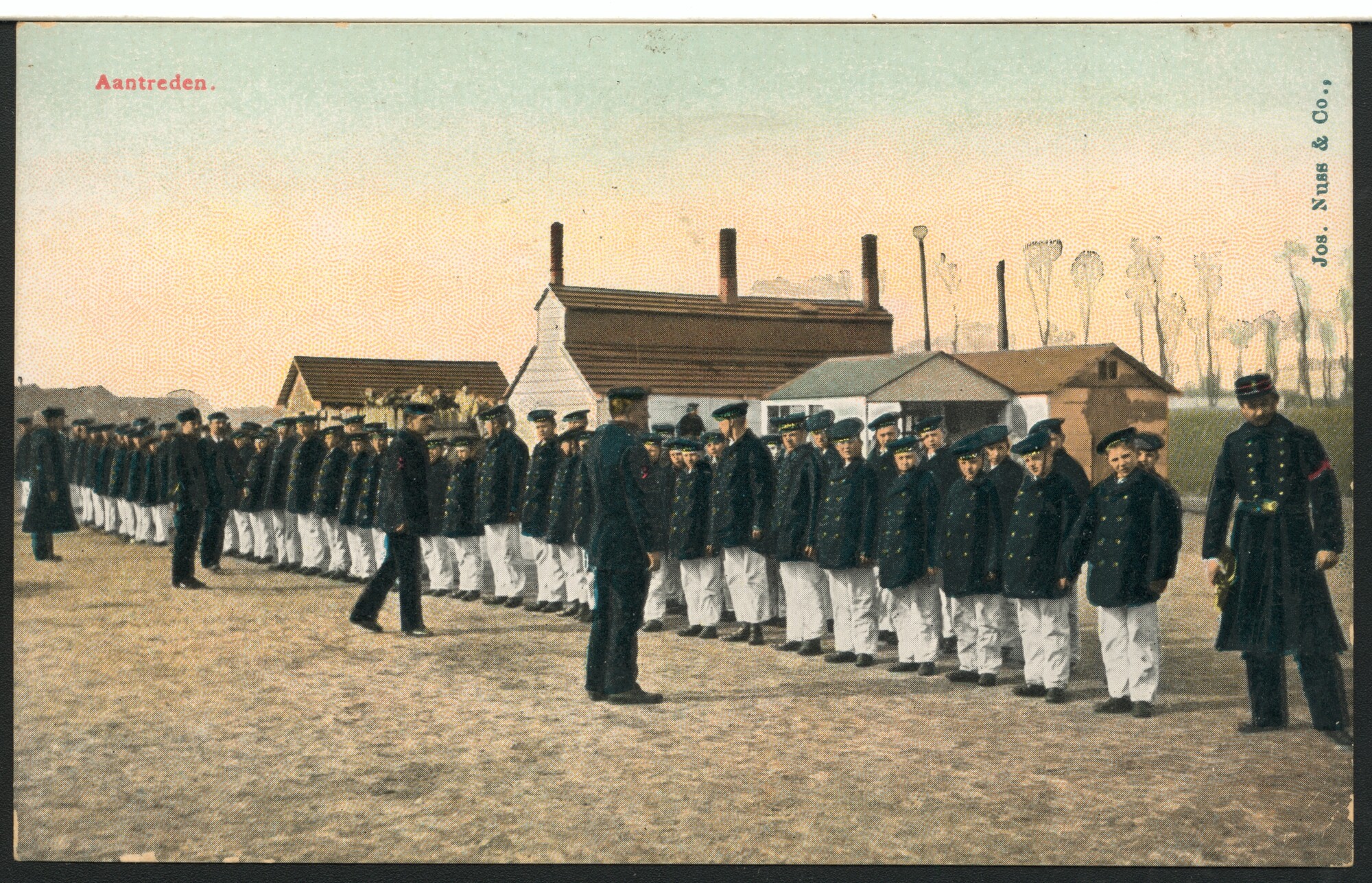 S.1710(04); Zes kaarten met impressies van opleiding en instructie van aankomend matrozen; prentbriefkaart-serie