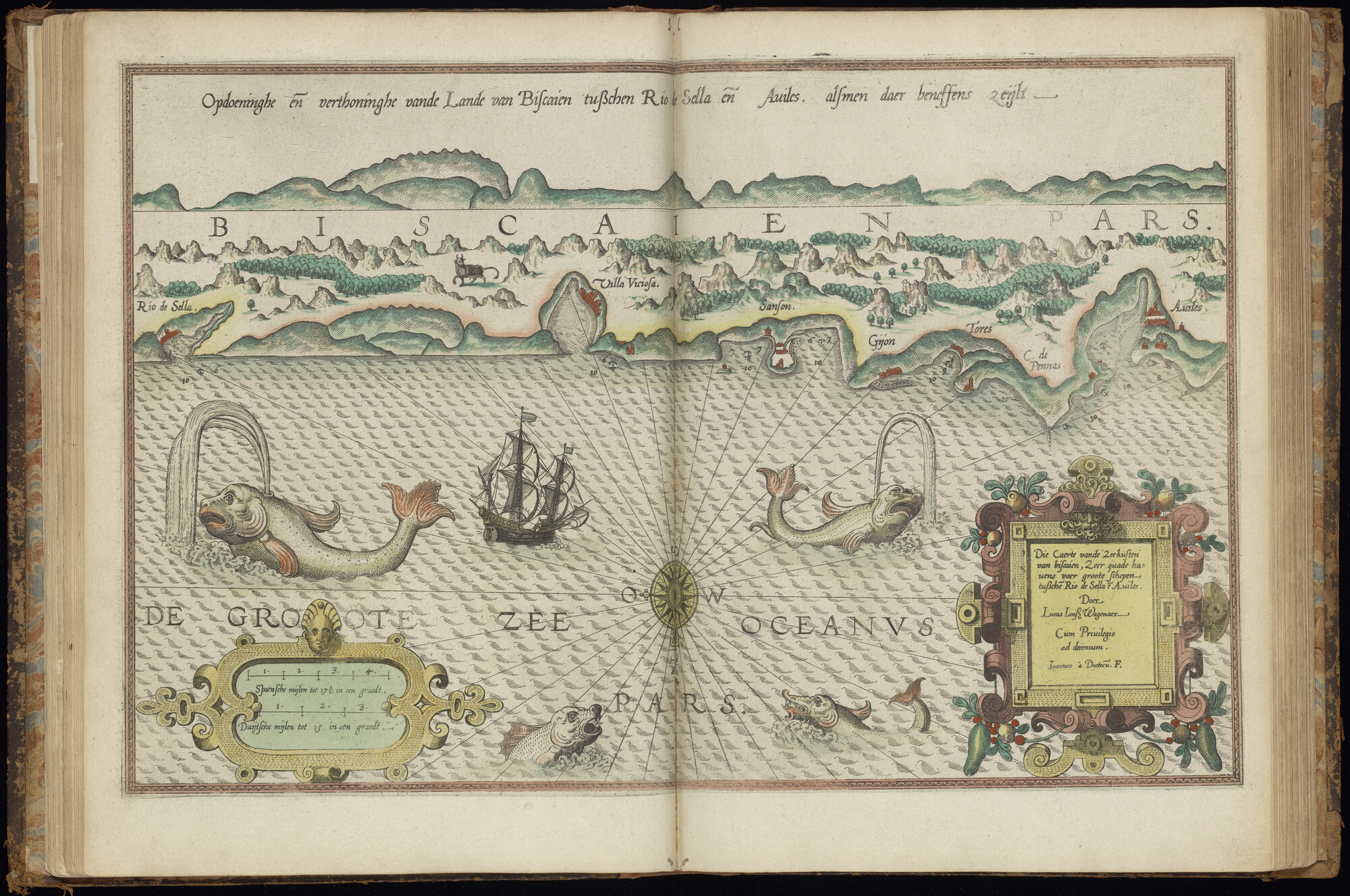 S.3034 [kaart 019]; Kaart van de Golf van Biskaje en de kust van Asturië bij Gijón; kaart
