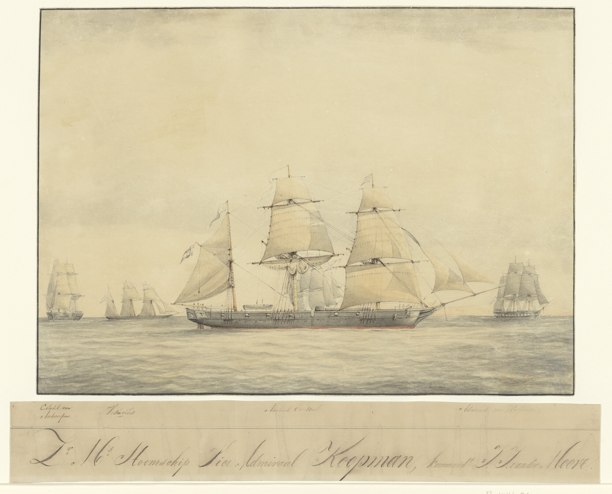 A.2778(03); Het schroefstoomschip 2de klasse Zr.Ms. 'Vice Admiraal Koopman'; tekening
