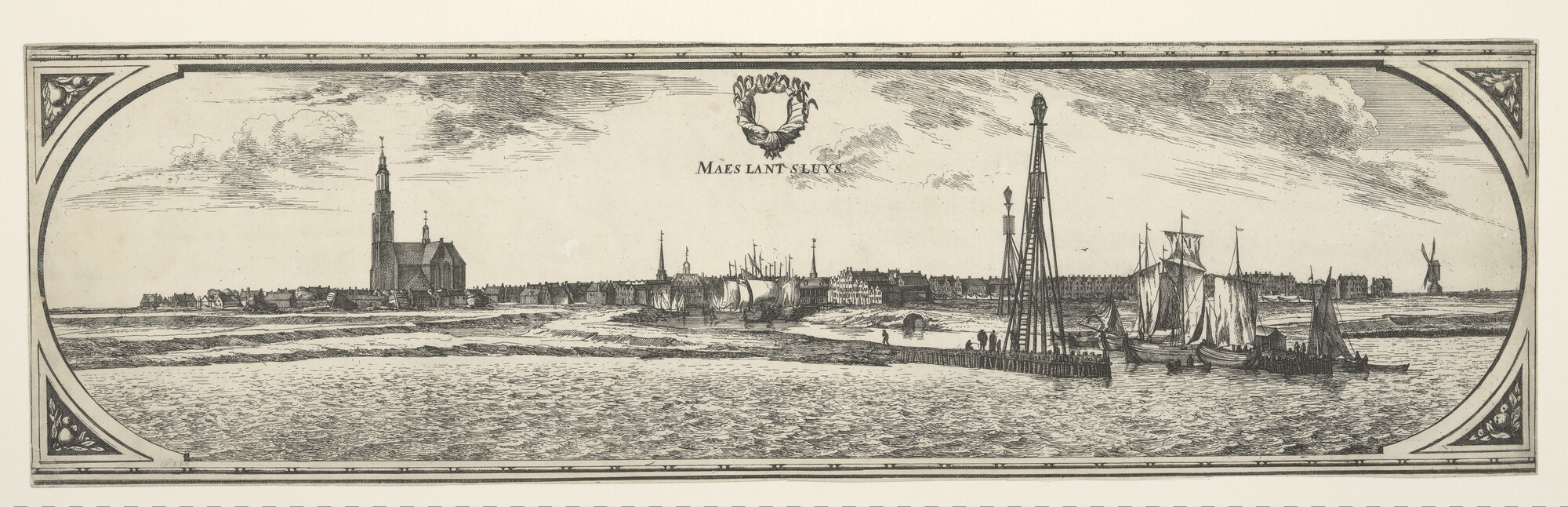 A.0145(143)2; Gezicht op Maassluis; prent