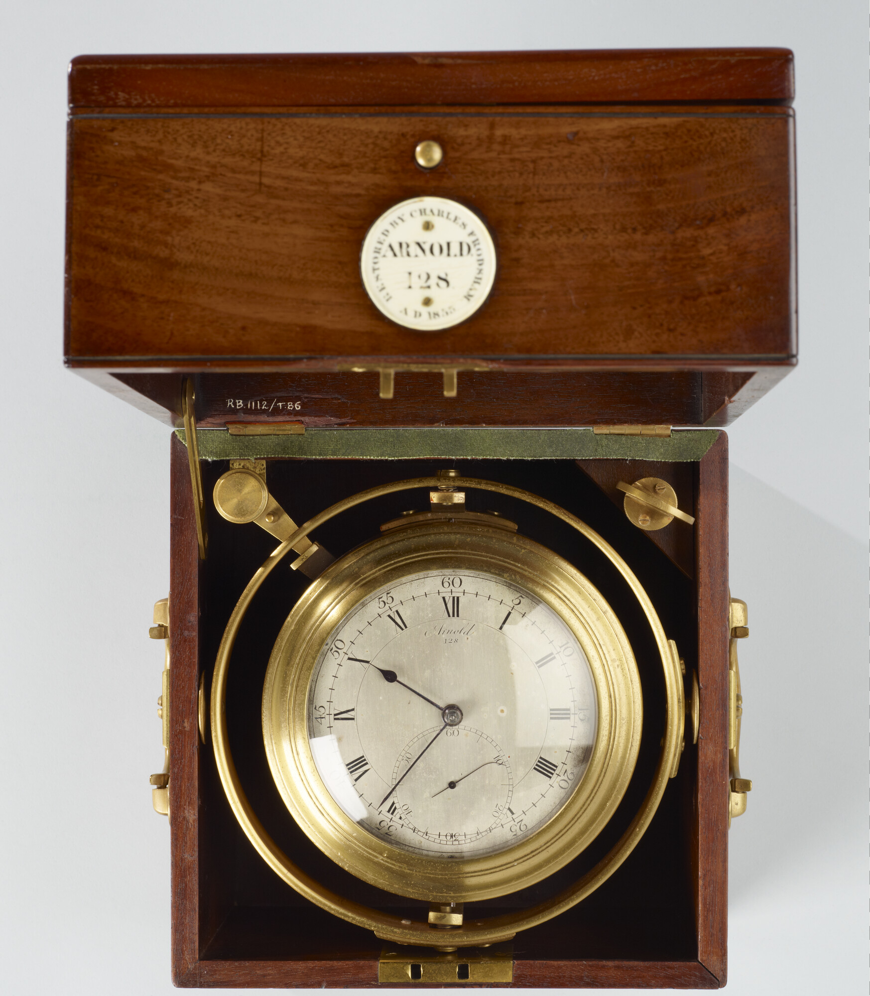 RB.1112; Tijdmeter nummer 128 door John Arnold, Londen circa 1790; tijdmeter