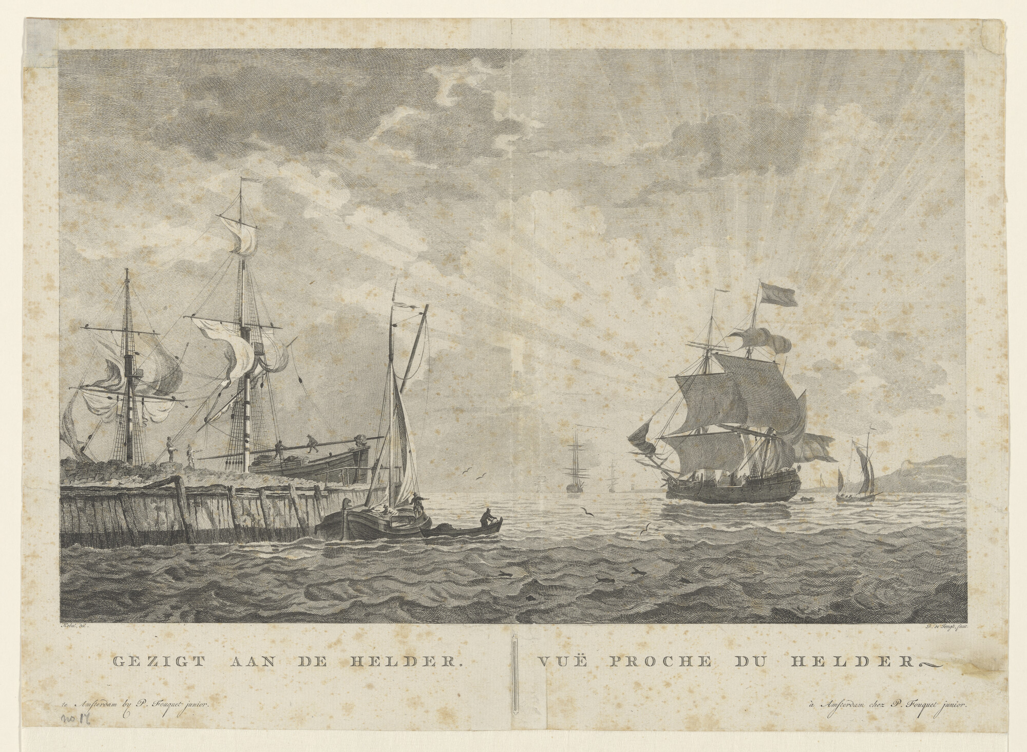A.0149(0727); Het havenhoofd van Den Helder; prent