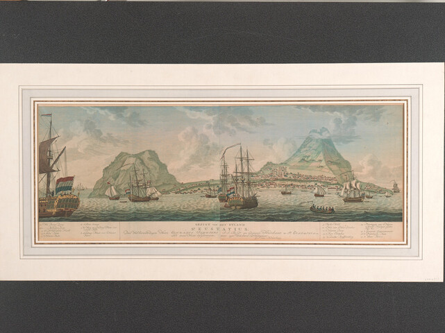 S.5612(11); Gezicht op St. Eustatius; prent