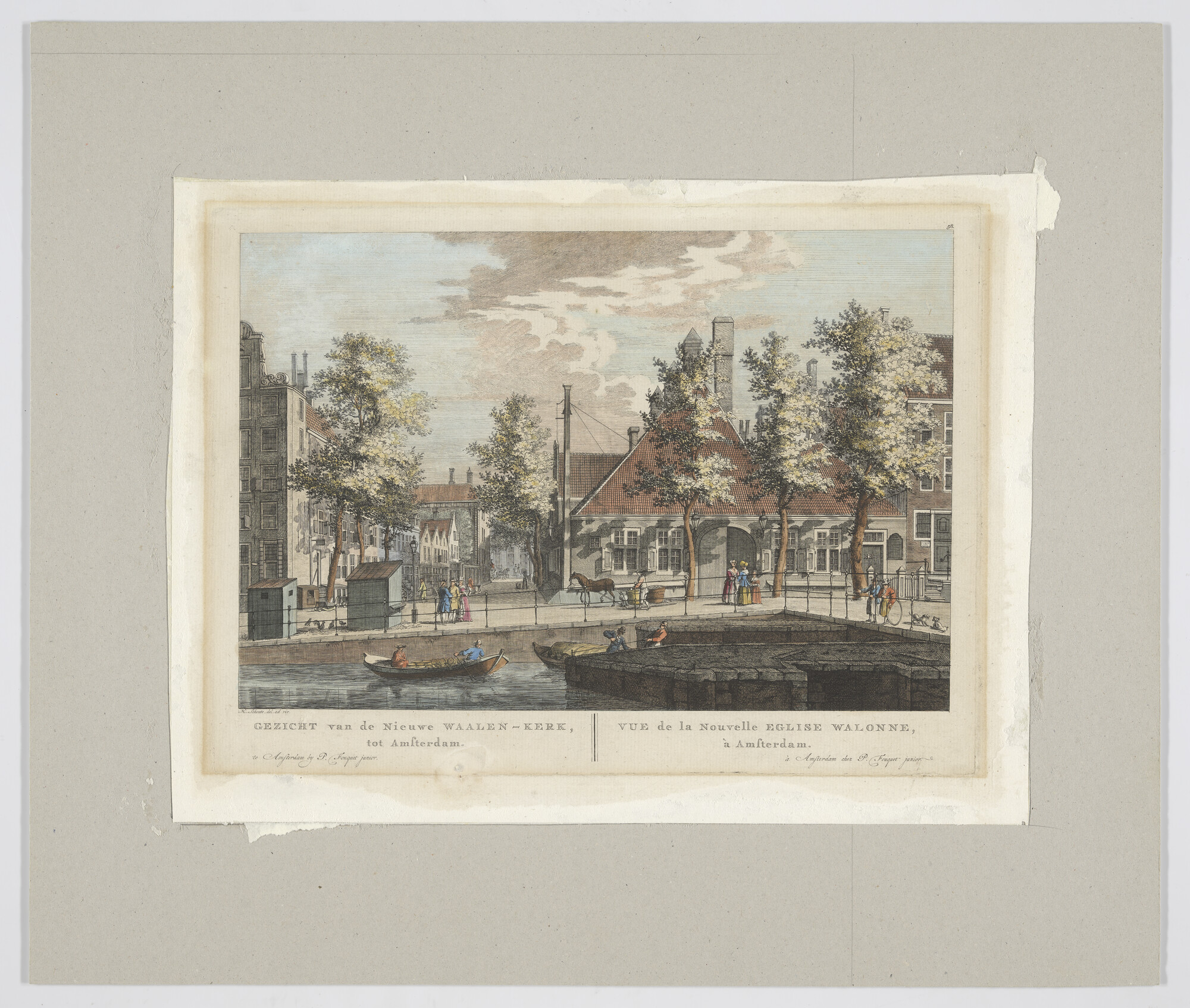 2006.0067; Ets 'Gezicht van de Nieuwe Waalenkerk te Amsterdam'; ets