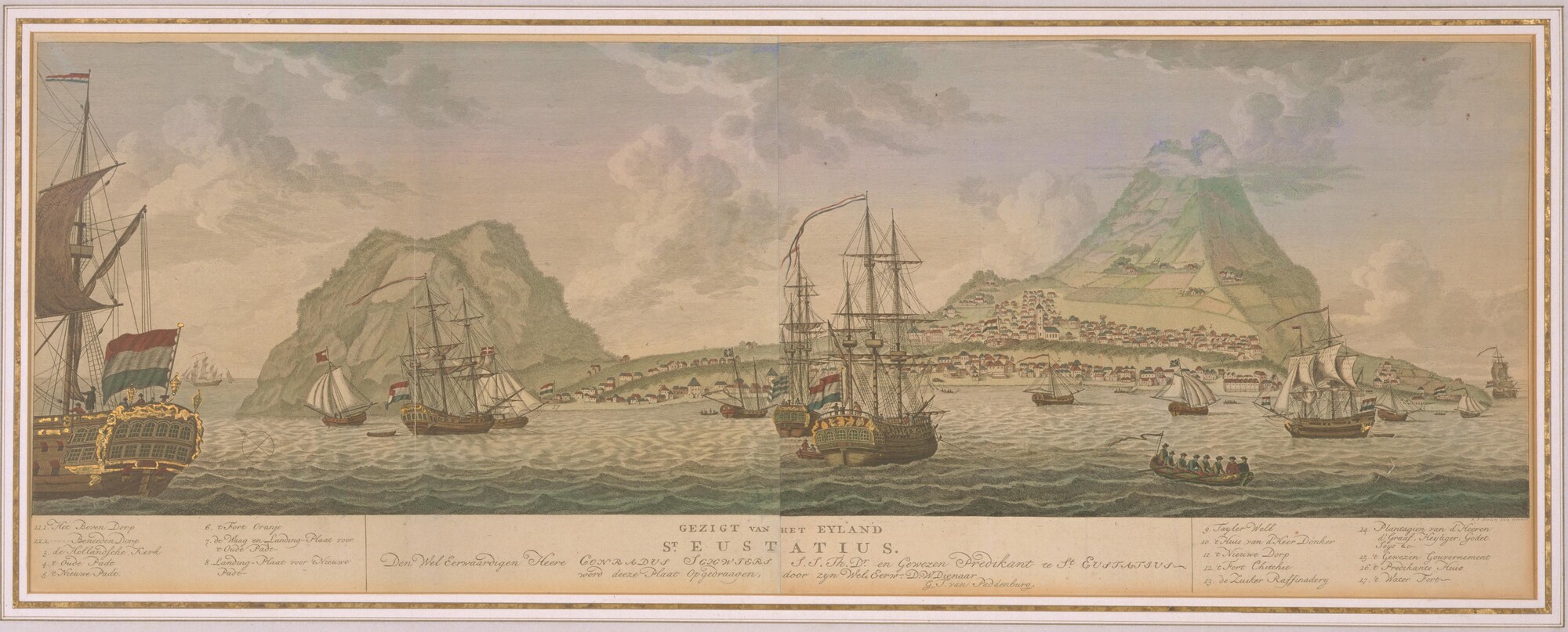 A.0869(02); Gezicht op Sint Eustatius; prent