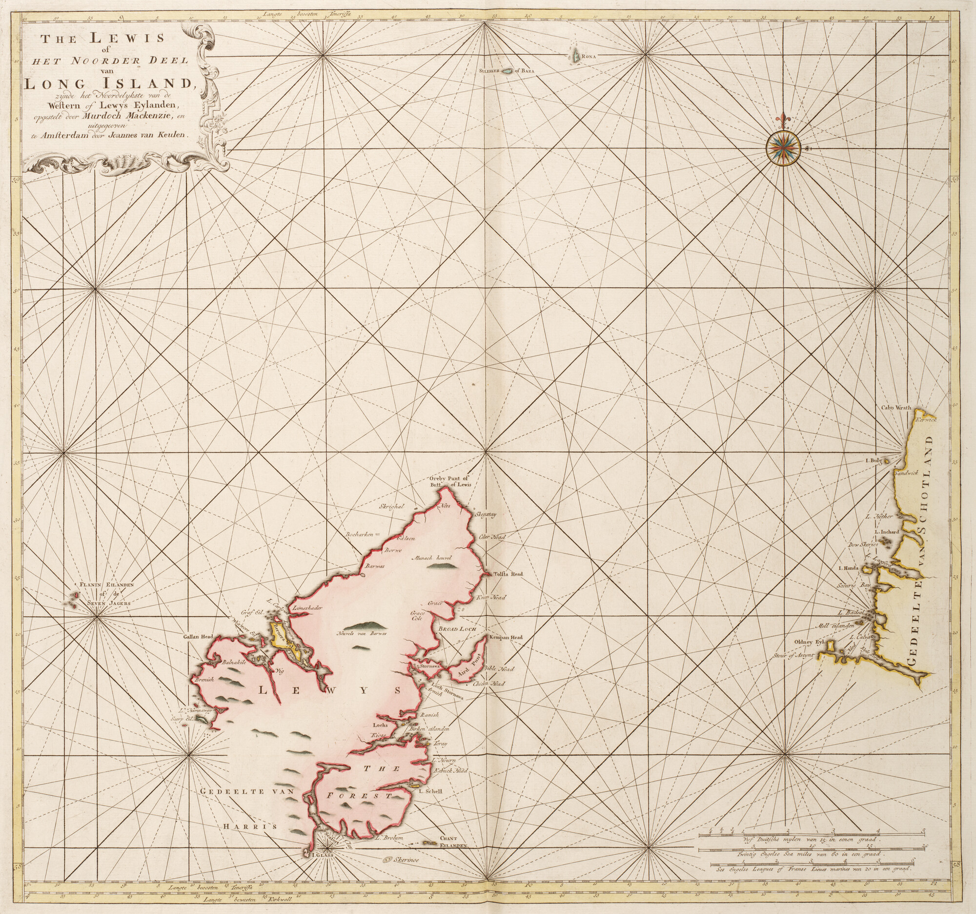 B.0032(109)1 [kaart 081]; Kaart van het Isle of Lewis, het meest noordelijke en grootste eiland van de; kaart