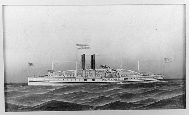 S.1220; Het raderstoomschip Newport; schilderij