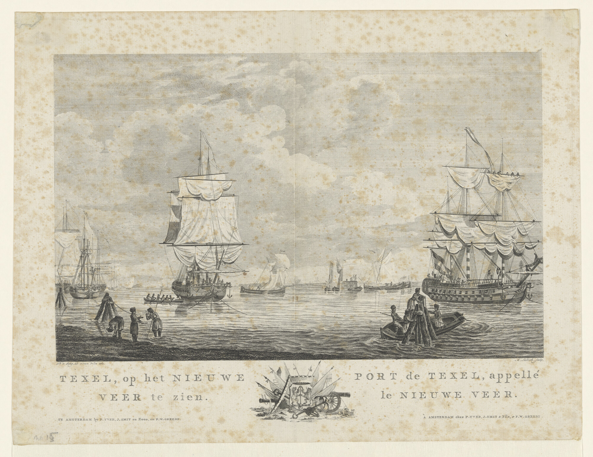 A.0149(0726); Texel, op het nieuwe veer te zien; prent