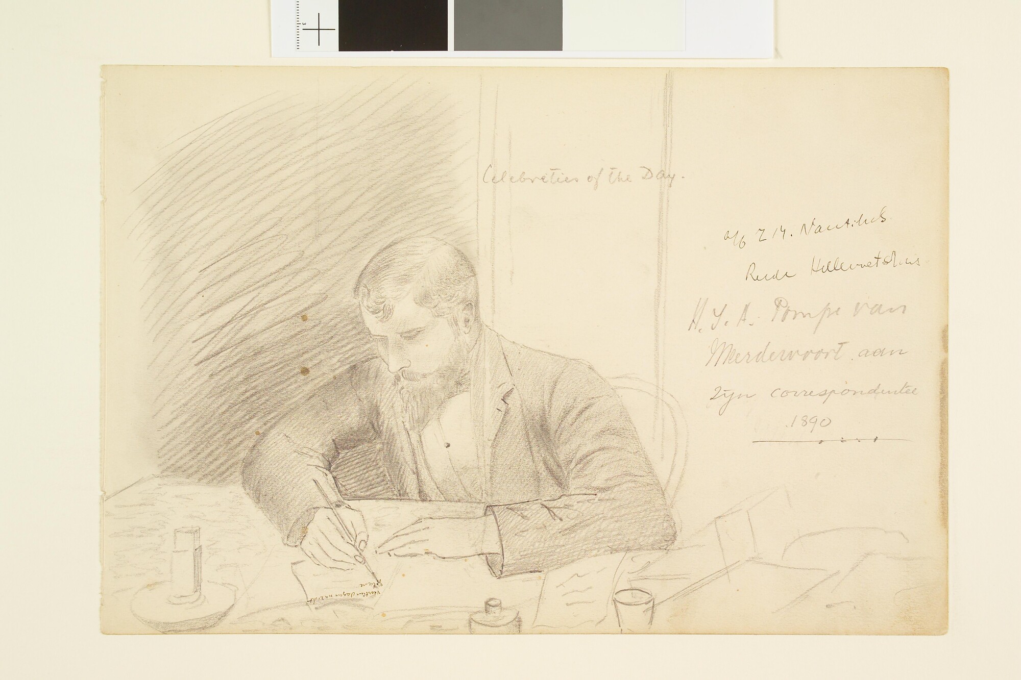 S.1926(01)02; 'Celebrities of the day a/b Z M 'Nautilus' reede Hellevoetsluis'; tekening