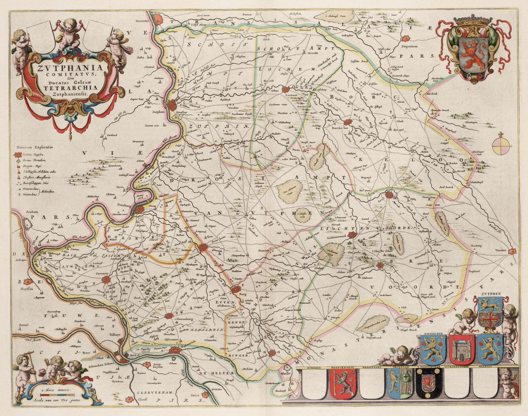 S.1034(03) [kaart 044]; Kaart van Gelderland, omgeving Zutphen; landkaart