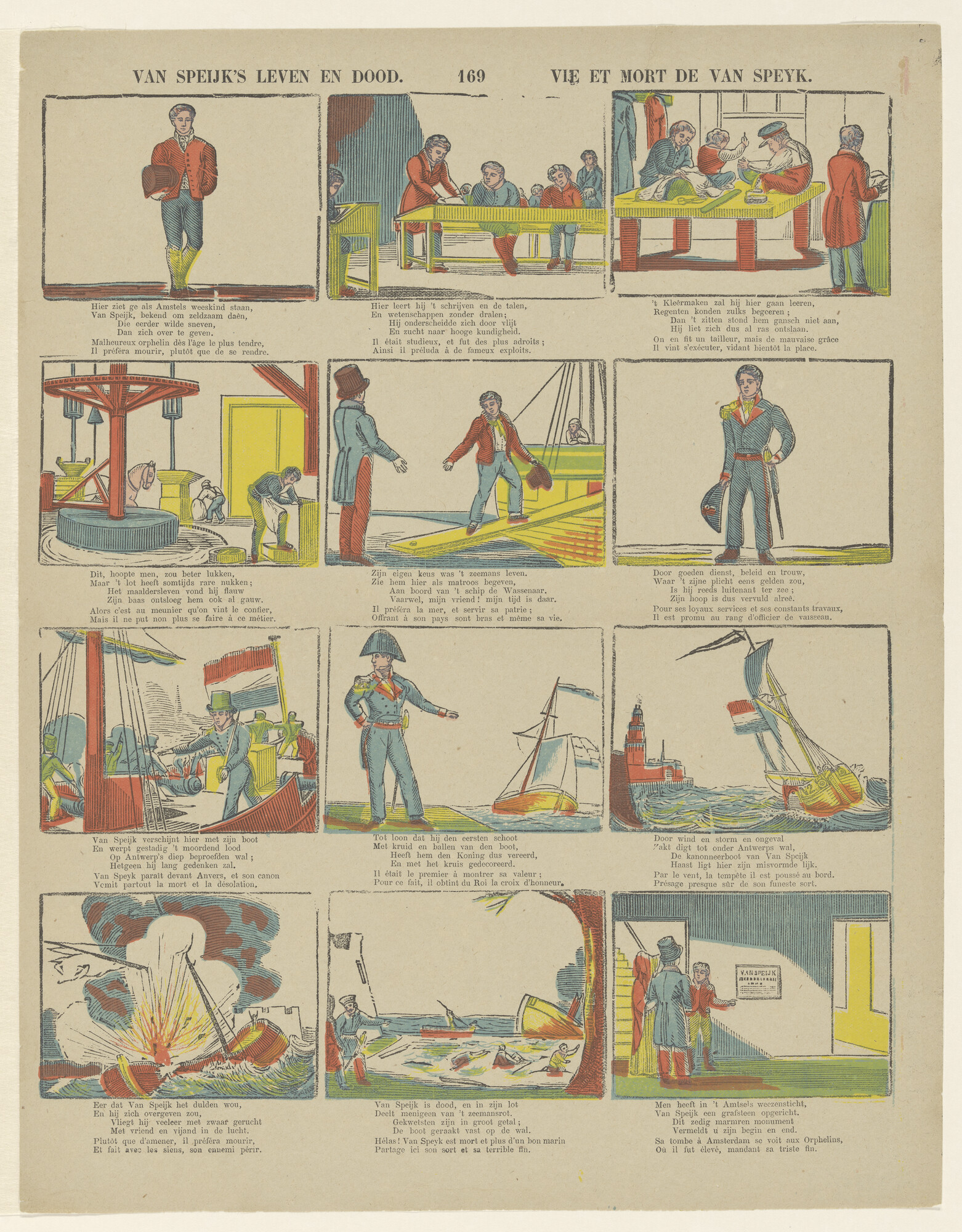 A.3265(01); Van Speijk's leven en dood. / Vie et mort de Van Speyk; prent