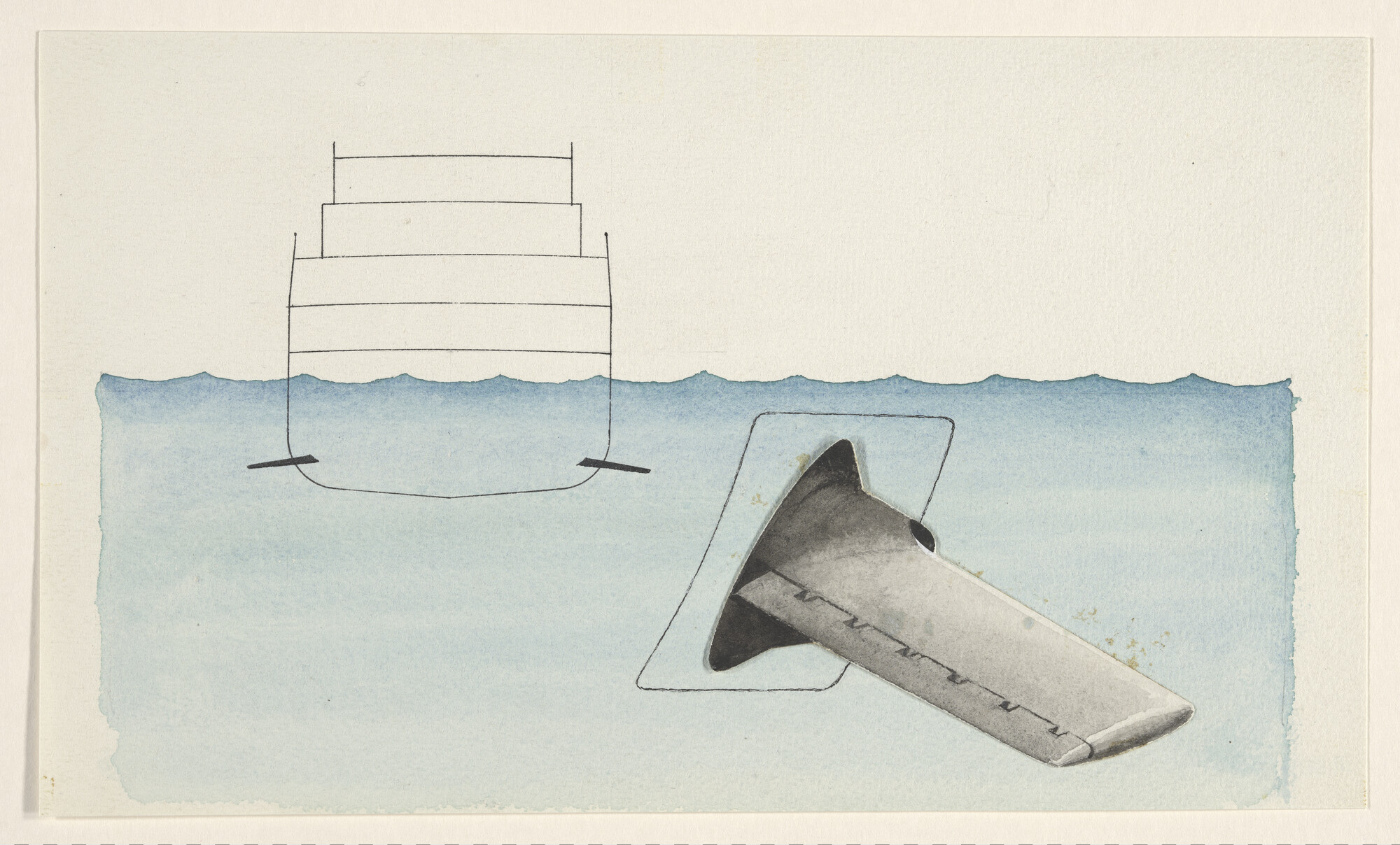 A.5290(09); Een stabilisator van het veerschip ms. Koningin Wilhelmina van de SMZ; tekening