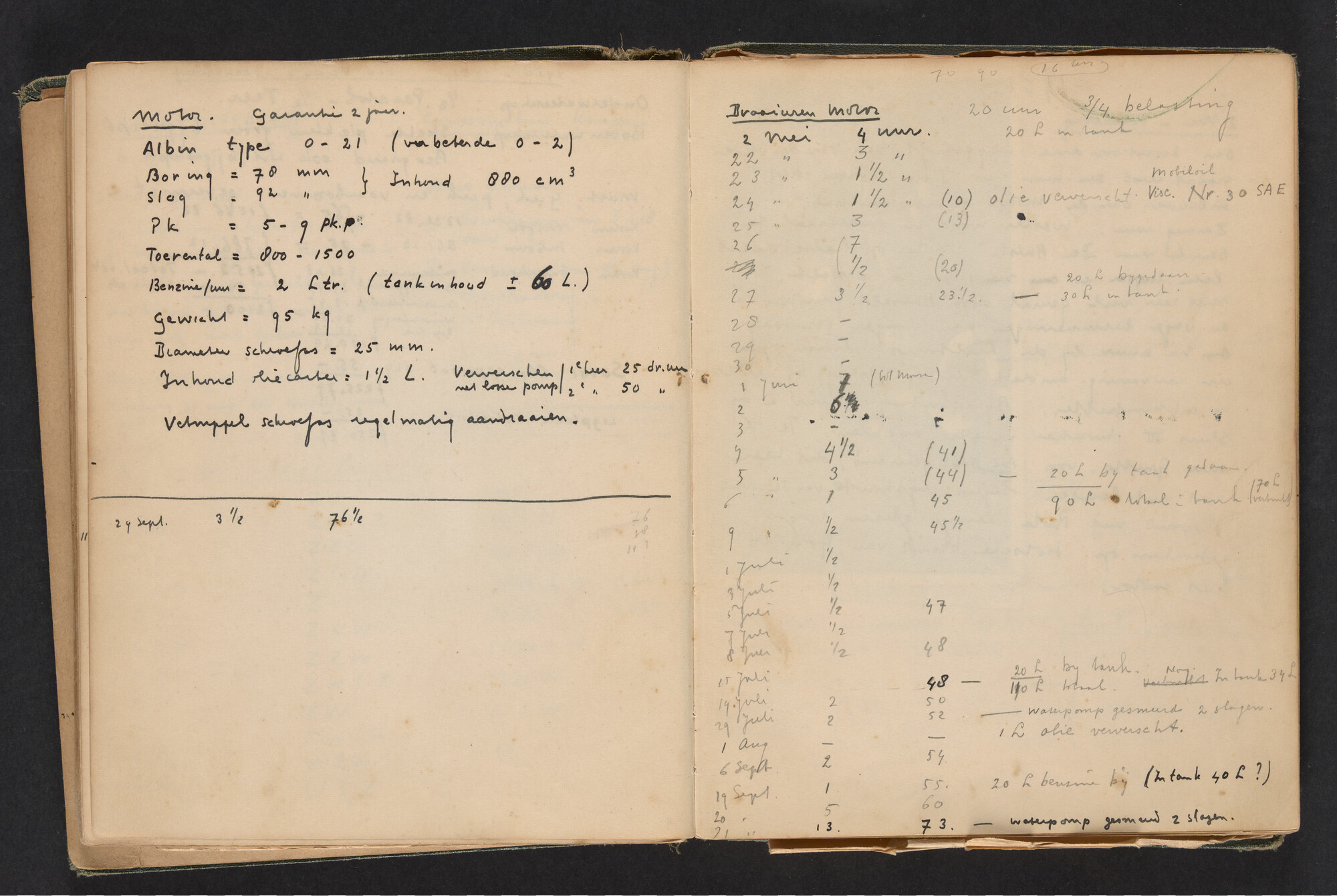 2017.0790; Logboek c.q. fotoalbum van reizen met zeeschouw Grutto in Nederland, 1949-1951; logboek