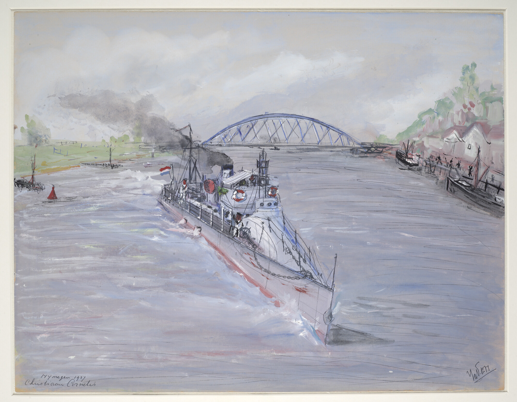 S.6525(02); De torpedoboot Hr.Ms. 'Christiaan Cornelis'; gouache