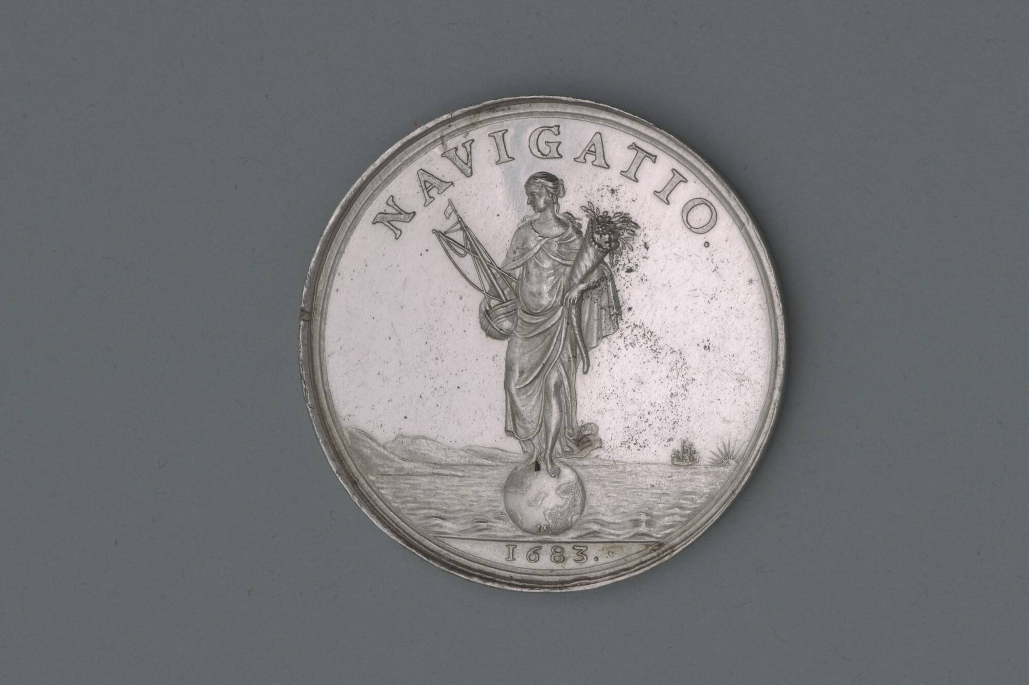 A.0015(07); Penning op het nieuwe jaagpad langs de Zijl, 1683; penning