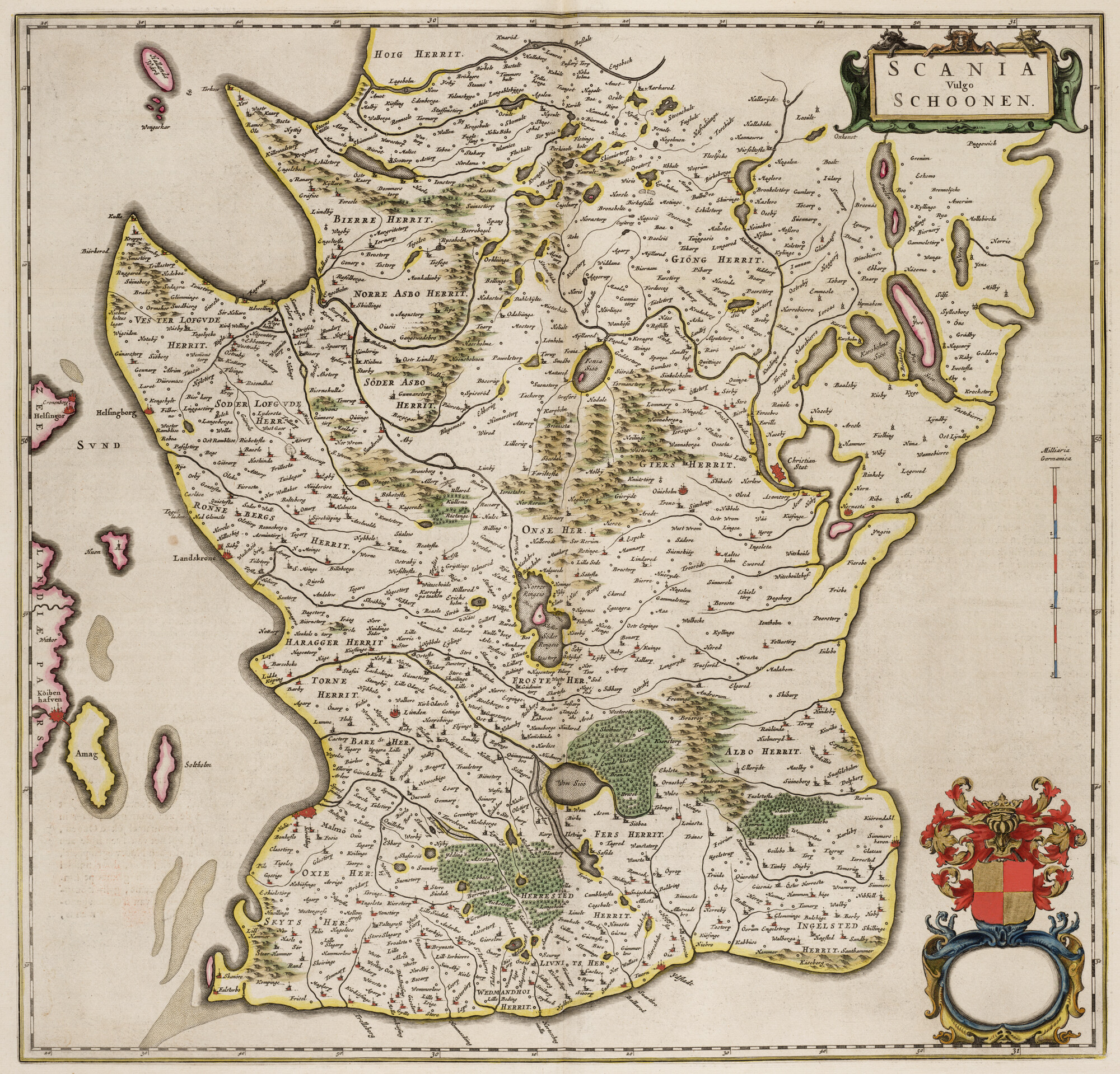 S.1034(01) [kaart 076]; Kaart van Skåne; landkaart