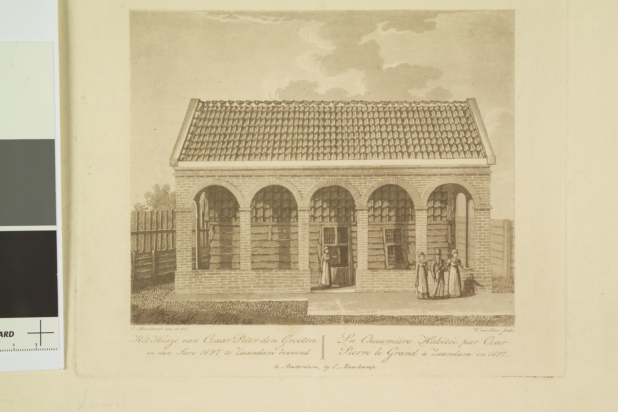 A.1000(01); Het huisje te Zaandam, waar Czaar Peter de Grote in 1697 woonde; prent