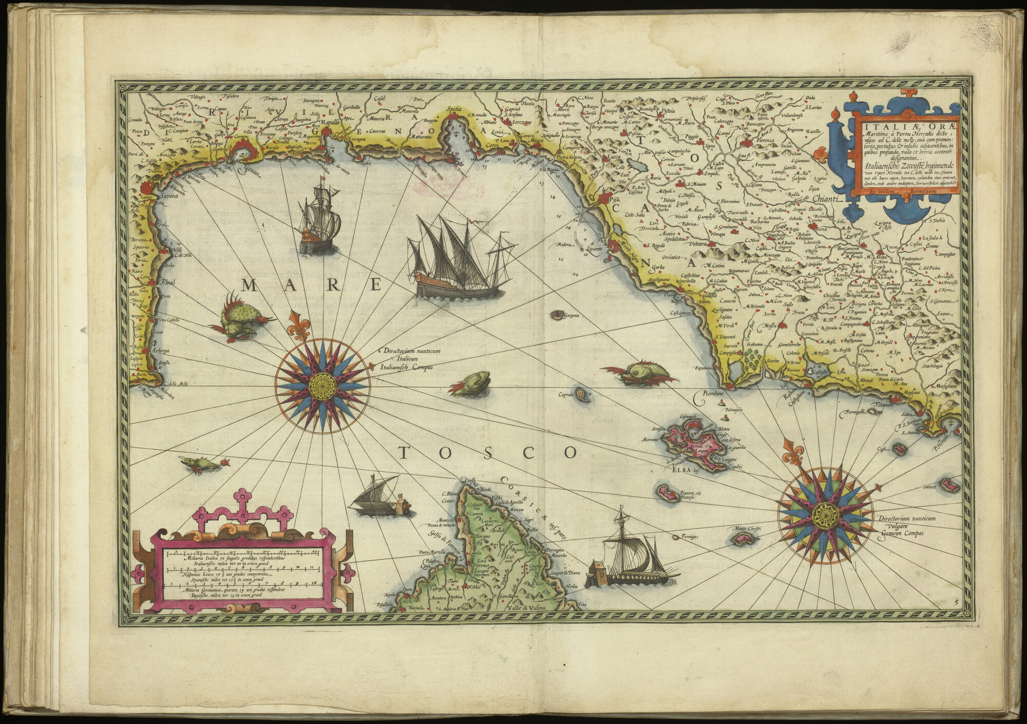 A.0145(057) [kaart 026]; Beschryvinghe der Zee Custen van Italien …. Italiæ Oræ Maritimæ à Portu Herculis dicto, usque ad C. delle melle ….; kaart