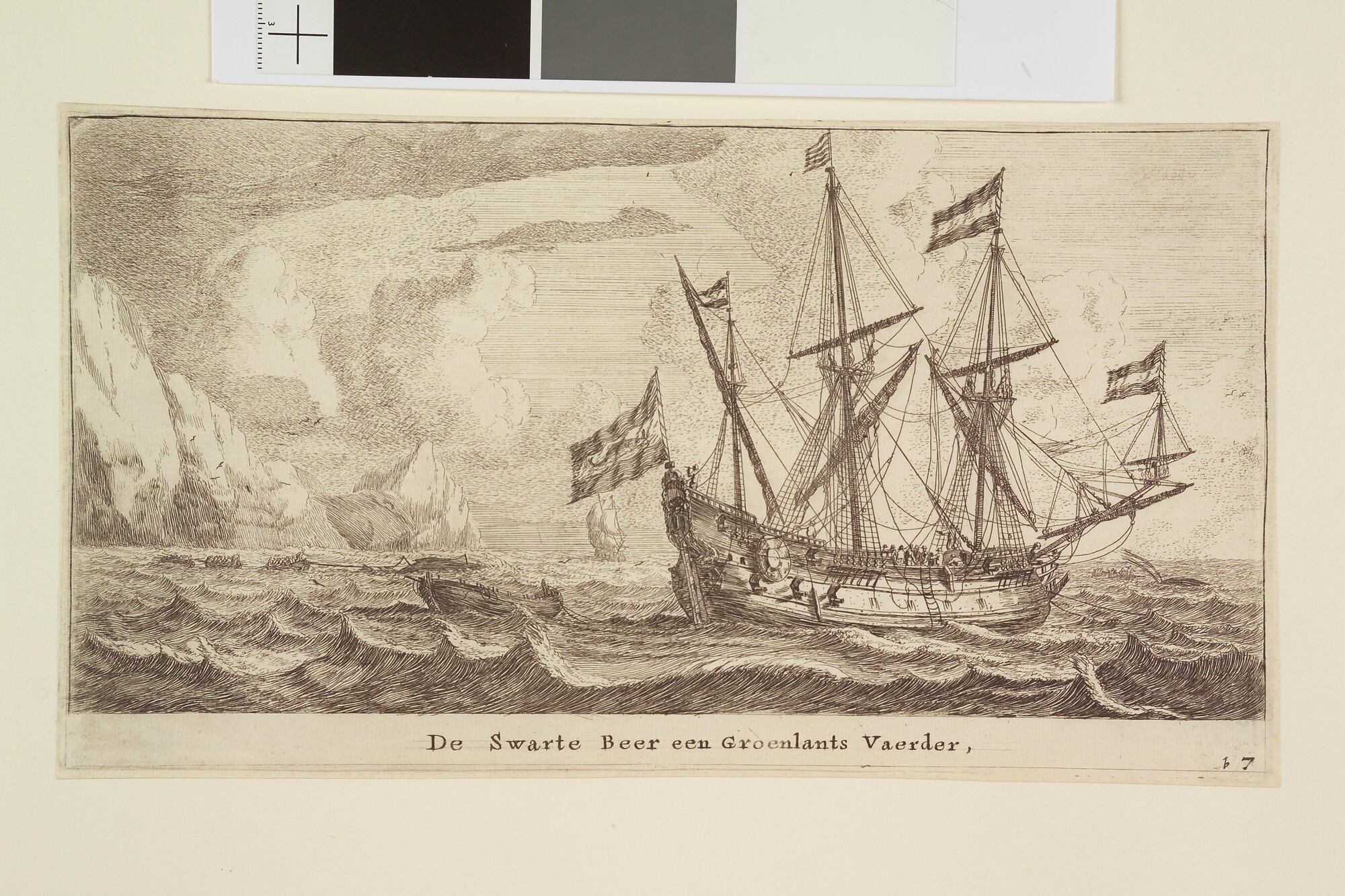 A.0149(0282); De Groenlandvaarder Zwarte Beer; prent