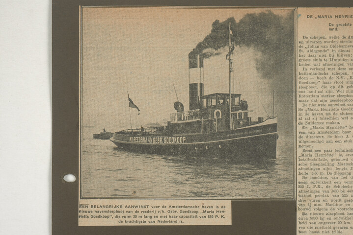2001.1755; Omslag met vele foto's en knipsels van meest bergingsactiviteiten door Reederij v/h Gebroeders Goedkoop te Amsterdam in de periode 1929 / 1949; omslag