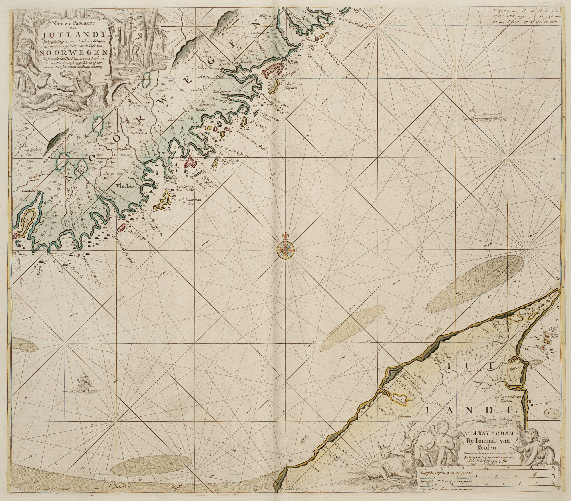 B.0032(109)1 [kaart 017]; Kaart van het Skagerrak tussen Denemarken en Noorwegen; zeekaart