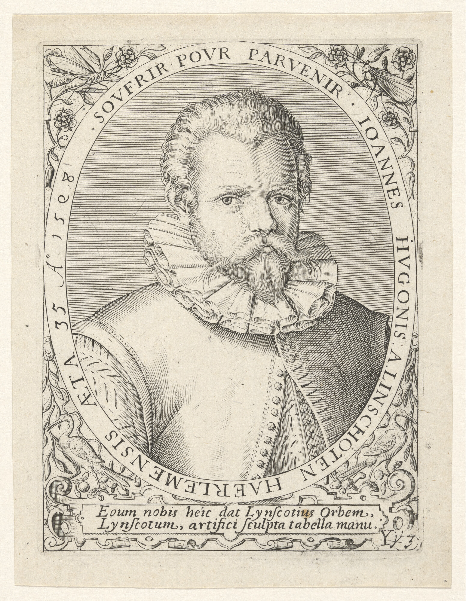A.0075(104); Portret van Jan Huygen van Linschoten; prent