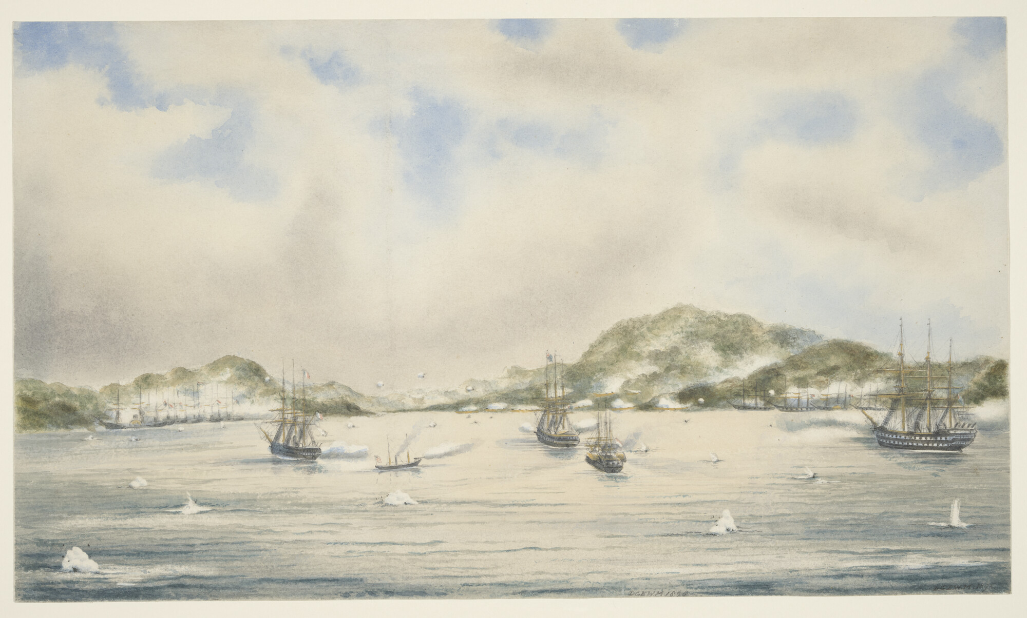 S.1277[nr 0017]; Forcering van de Straat Shimonoseki; tekening