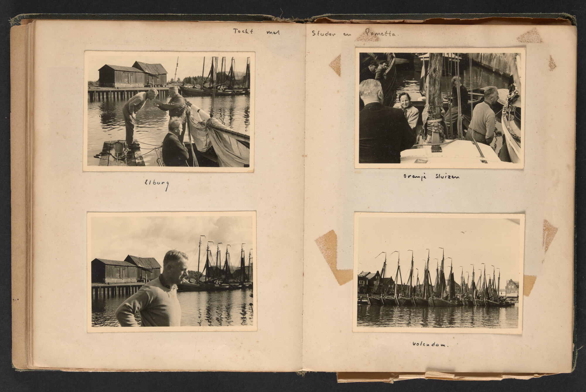 2017.0790; Logboek c.q. fotoalbum van reizen met zeeschouw Grutto in Nederland, 1949-1951; logboek