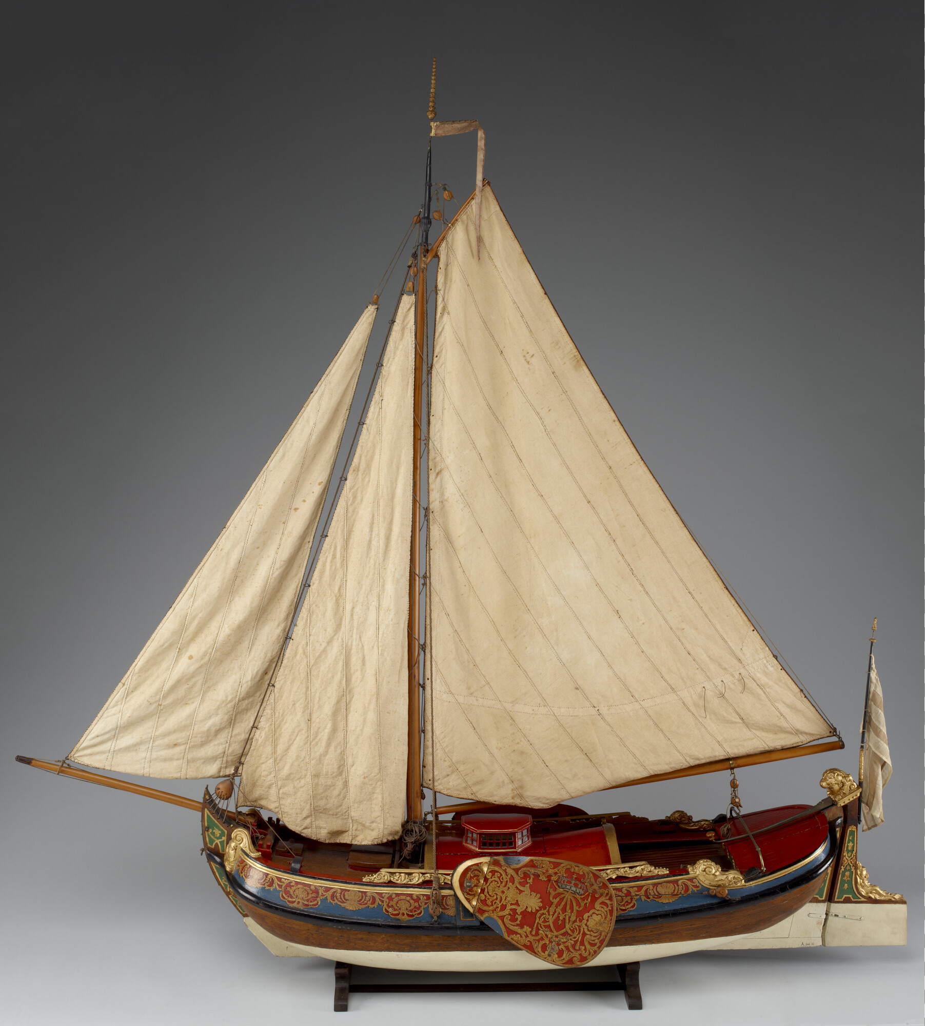 A.0149(0003); Model van een boeier of kopjacht; scheepsmodel