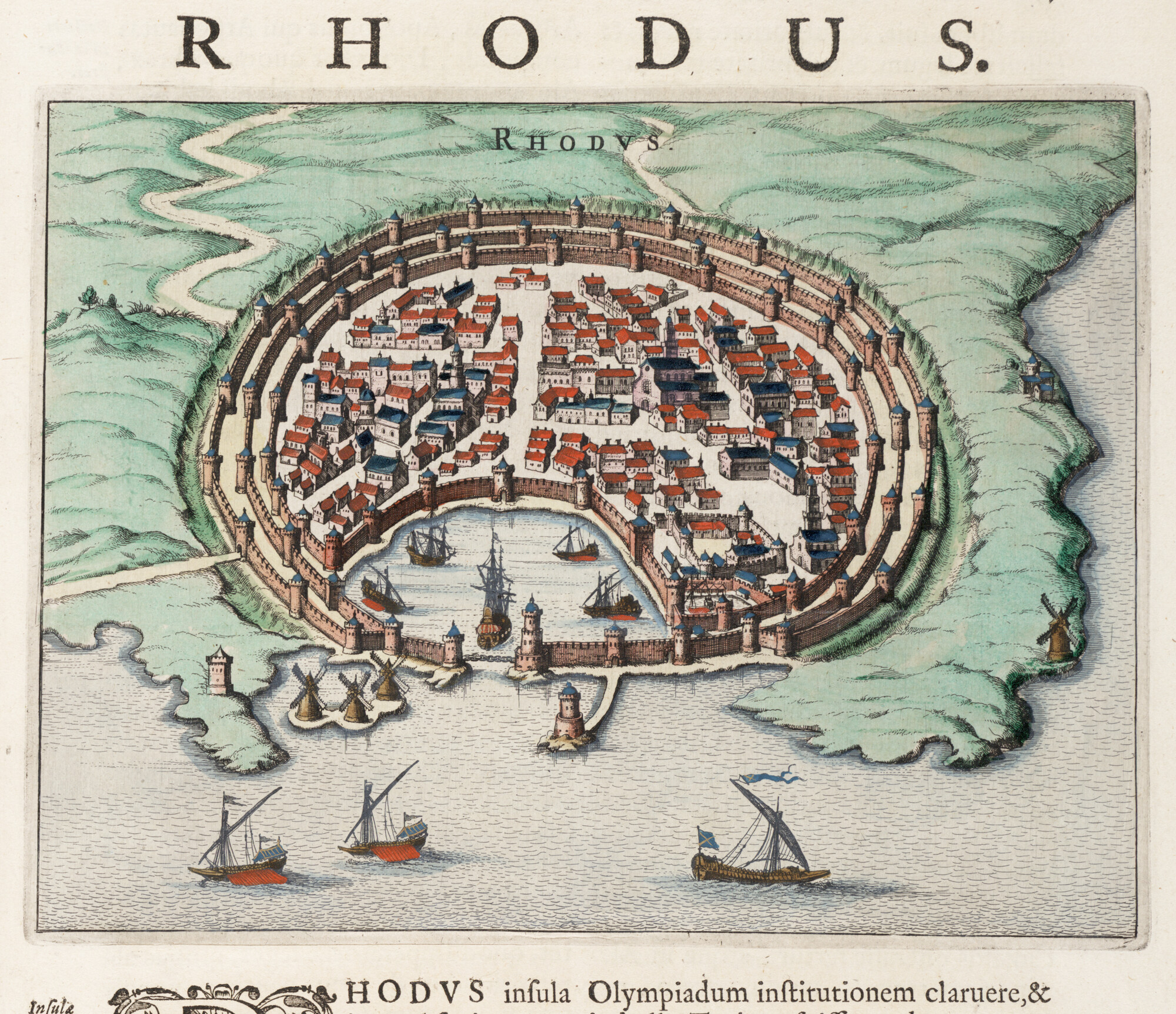 S.1034(12) [kaart 034]; Plattegrond van de stad Rhodos; plattegrond