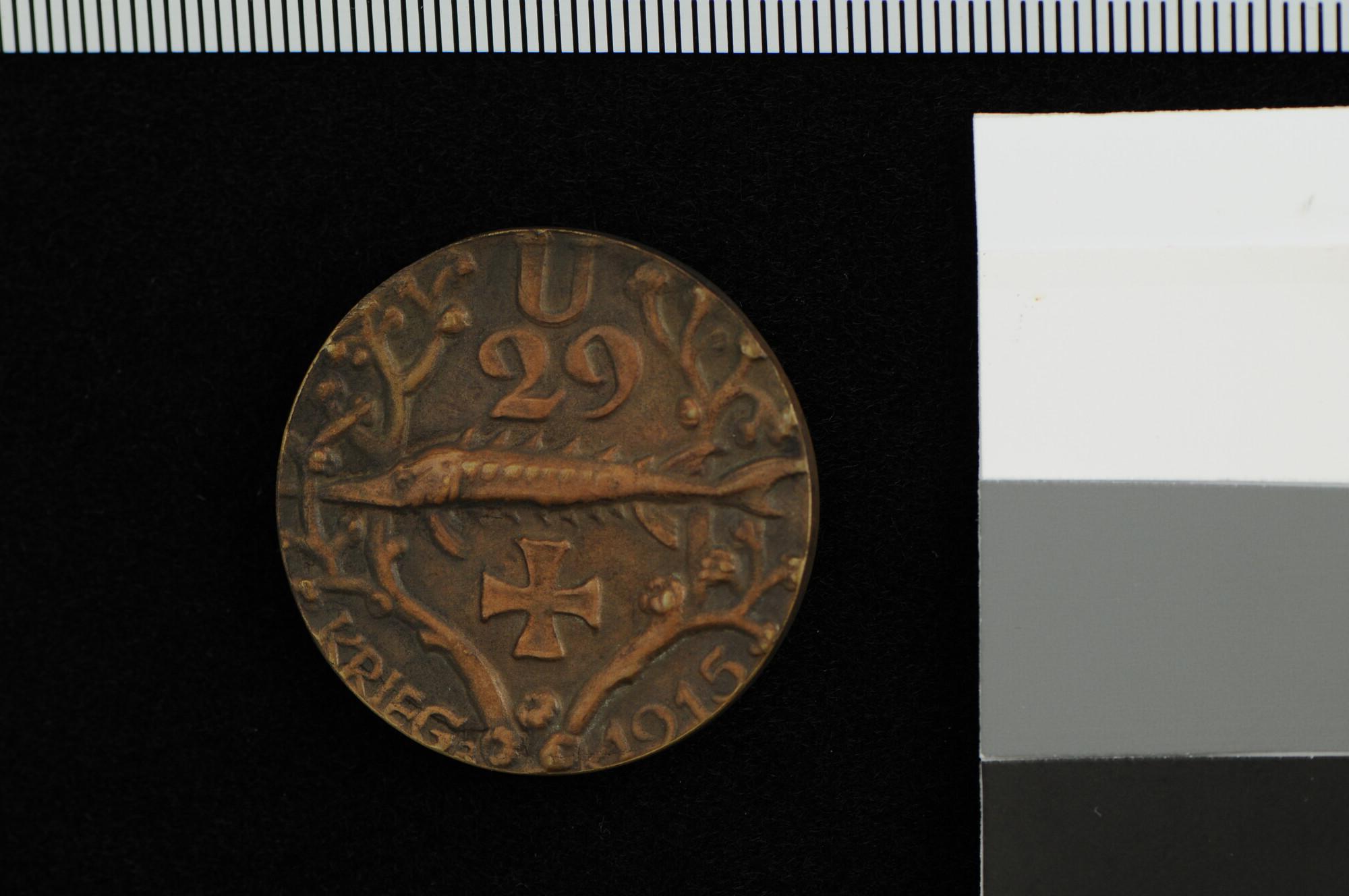 A.0042(07); Duitse penning ter herinnering aan duikbootcommandant Otto Weddigen 1915; penning